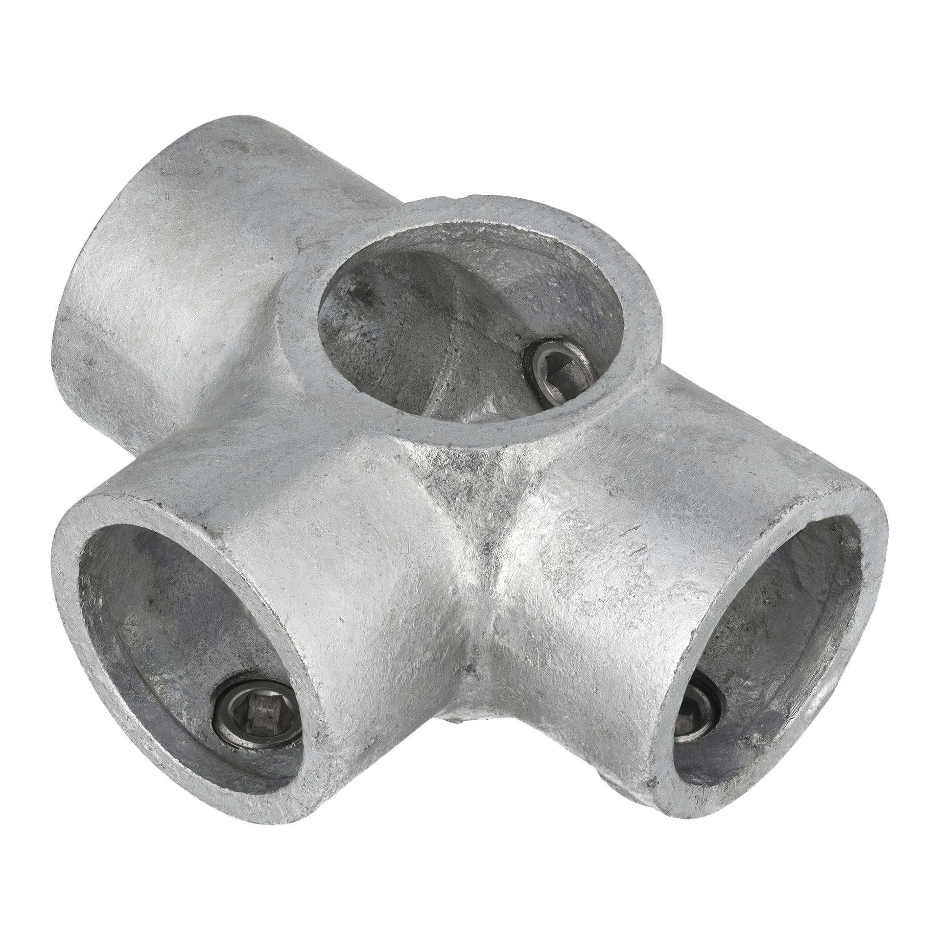 Złącze Hard Head Through to metalowe złącze rur wyposażone w trzy cylindryczne porty i śruby dokrętowe ustawione pod kątem 90 stopni. Złączka wykonana jest z odlewanego aluminium lub innego srebrzystego metalu.