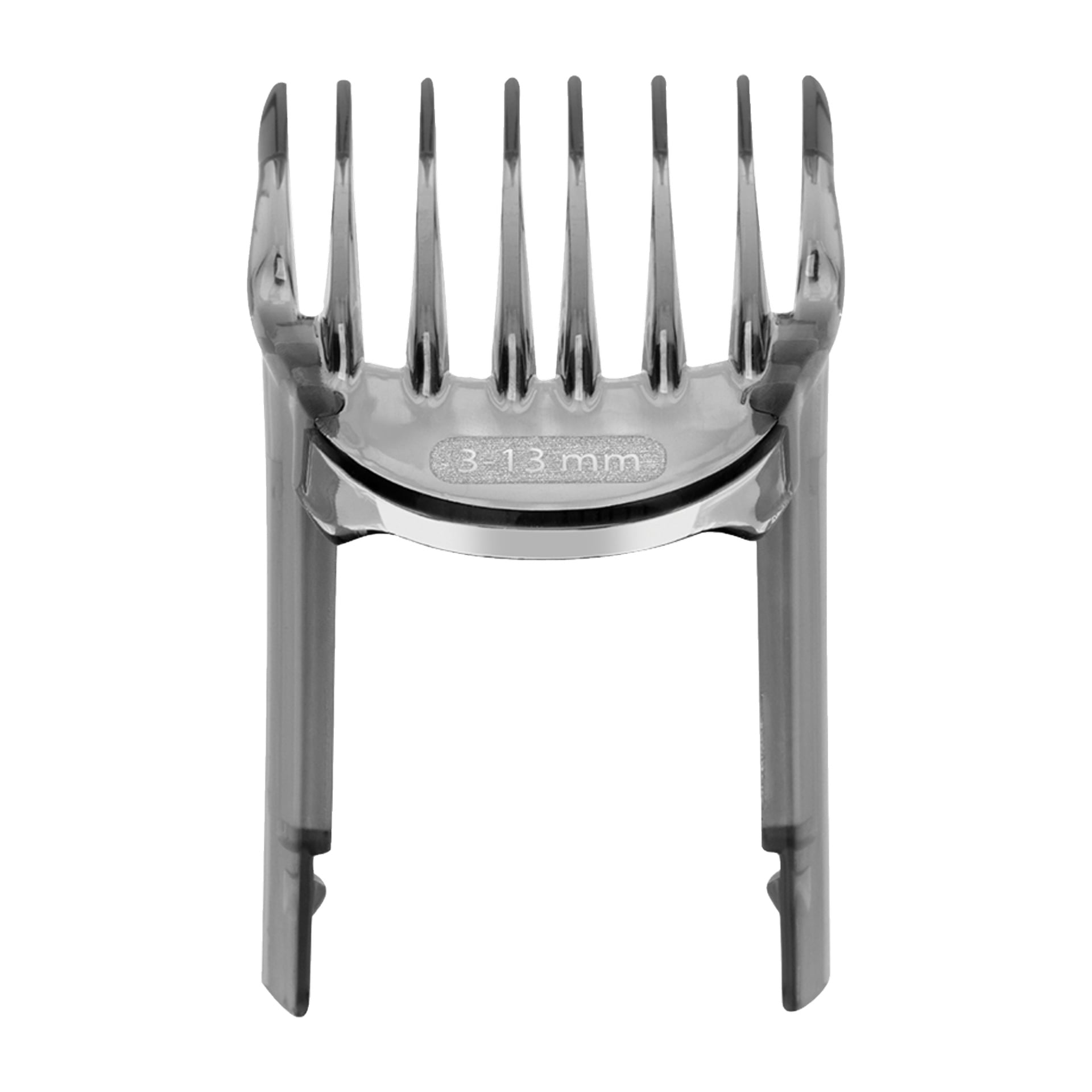En gjennomsiktig plastbeskytter merket 3 (13 mm) for Remington Cordless hårklipper Power X Series X5 HC5000 vises oppreist.