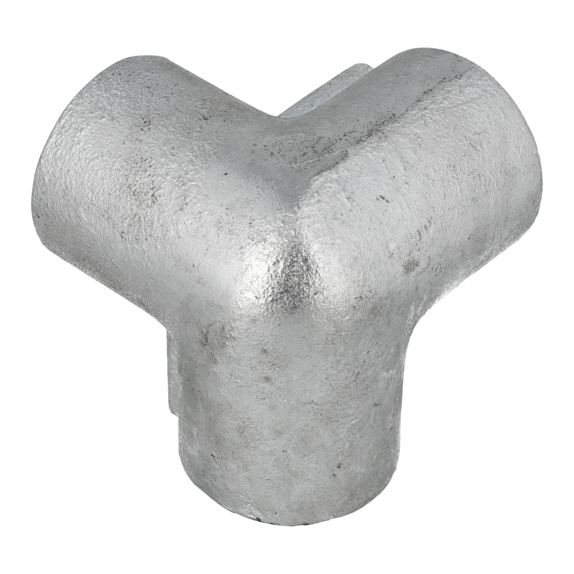 Et metallisk Hard Head Corner koblet til en robust, teksturert finish og tre rette porter konfigurert i en Y-formasjon.