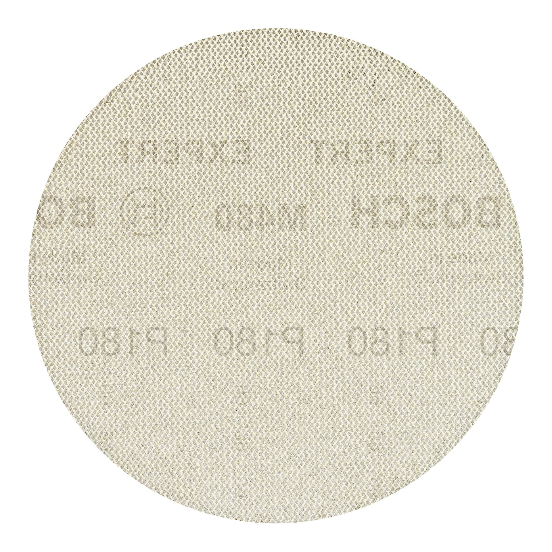 Eine runde, beige Mesh-Schleifscheibe mit einem Rastermuster und subtiler, teilweise sichtbarer Schrift, die das Bosch Expert-Branding und die Körnungsspezifikation P180 zeigt, Teil des Grinding Net Expert 5 Packs.