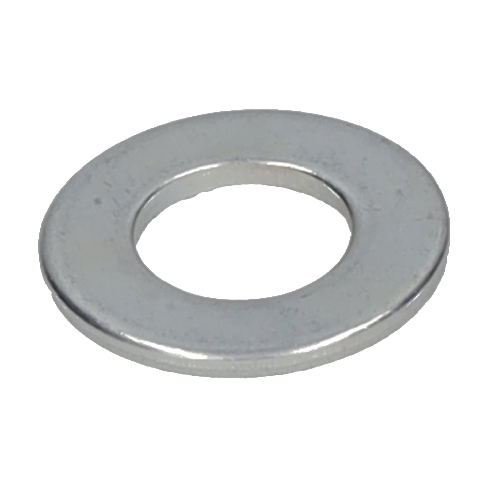 Garage Tent Washer är en enkel, silverfärgad metallplatt tvättmaskin med en cirkulär form och ett centralt hål.