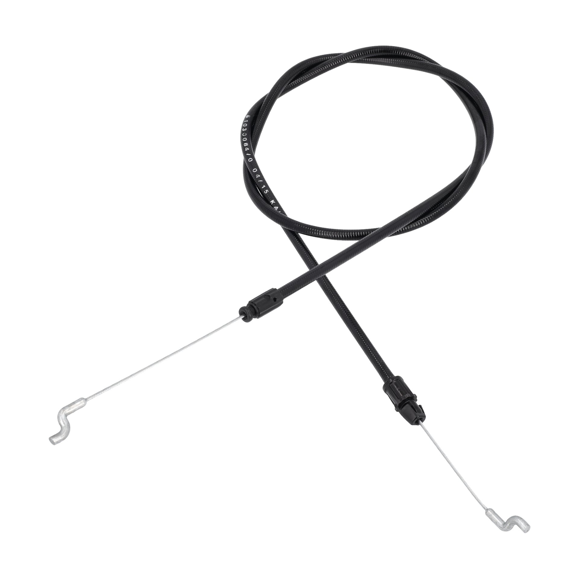 Wire Gräsklipparen har en spiralad, flexibel svart kabel med metallkrokar i varje ände.