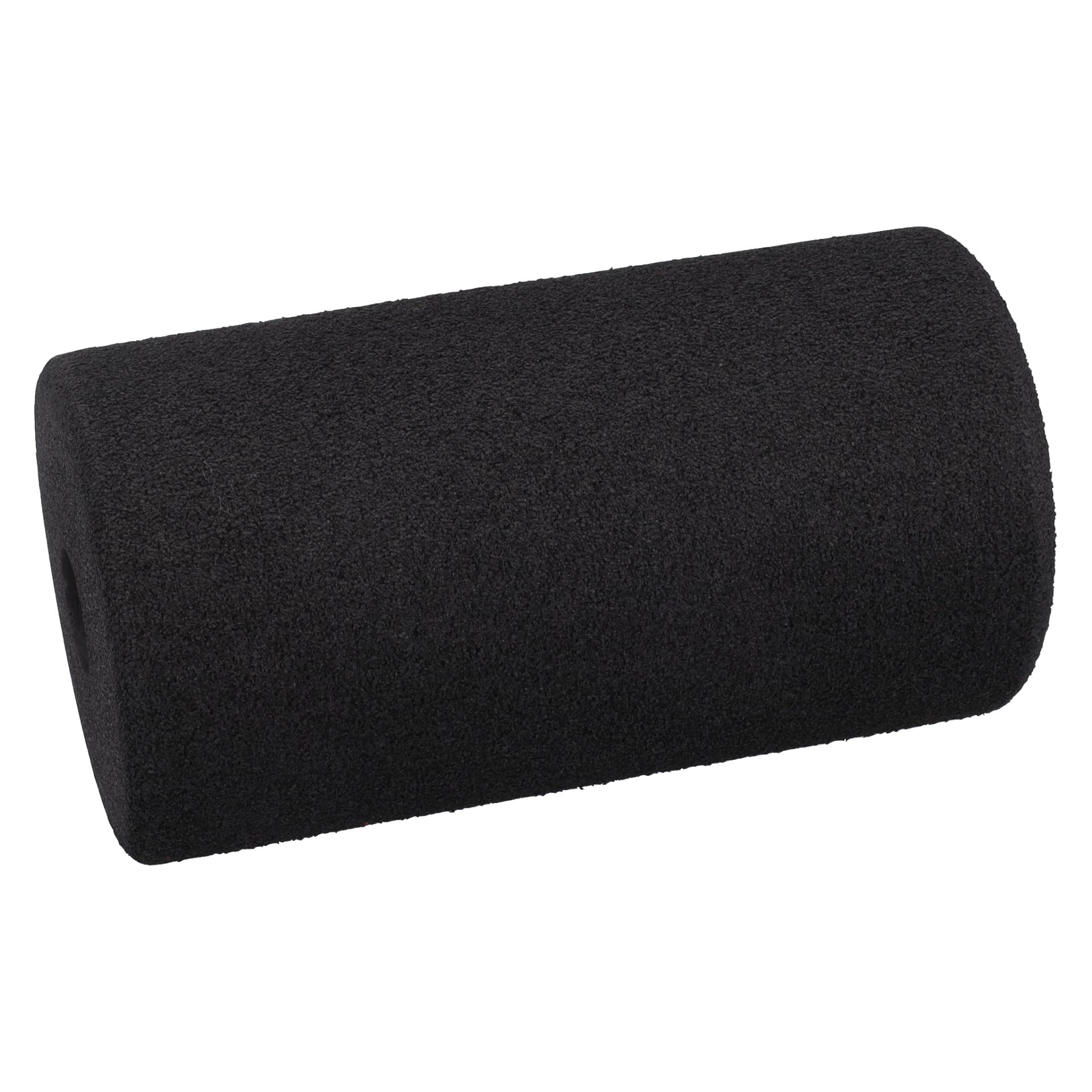 Foam Rubber Protector är en svart, texturerad cylindrisk foam roller som visas i en lätt vinkel.