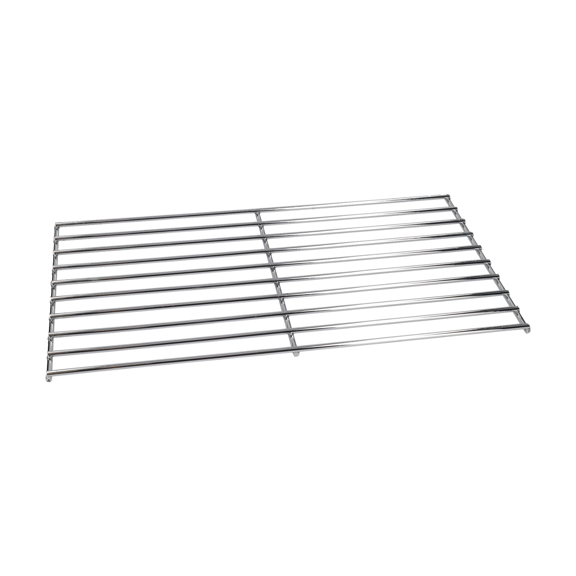 Grill z grillem na węgiel drzewny z dymnicą, wyposażonym w prostokątny metalowy stojak z drucianymi prętami i małymi nogami.