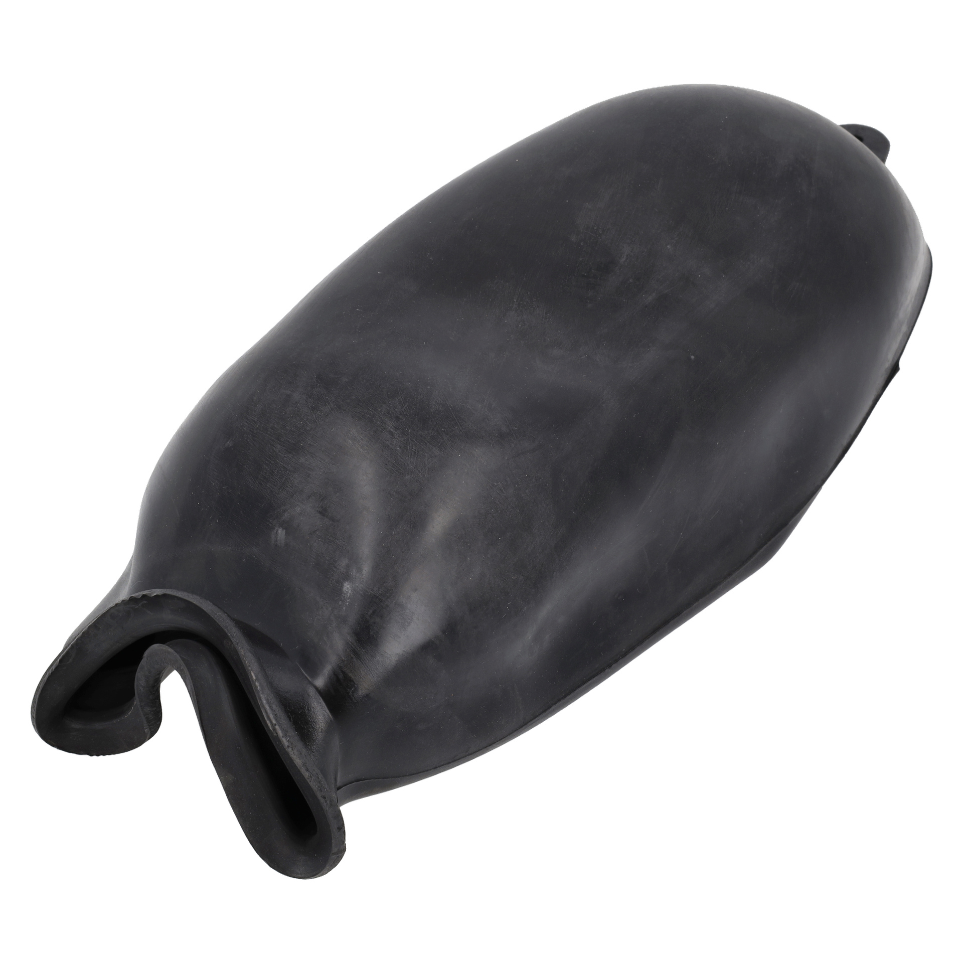 En membranhydroforpump med en böjd hals och en platt, oval kropp.