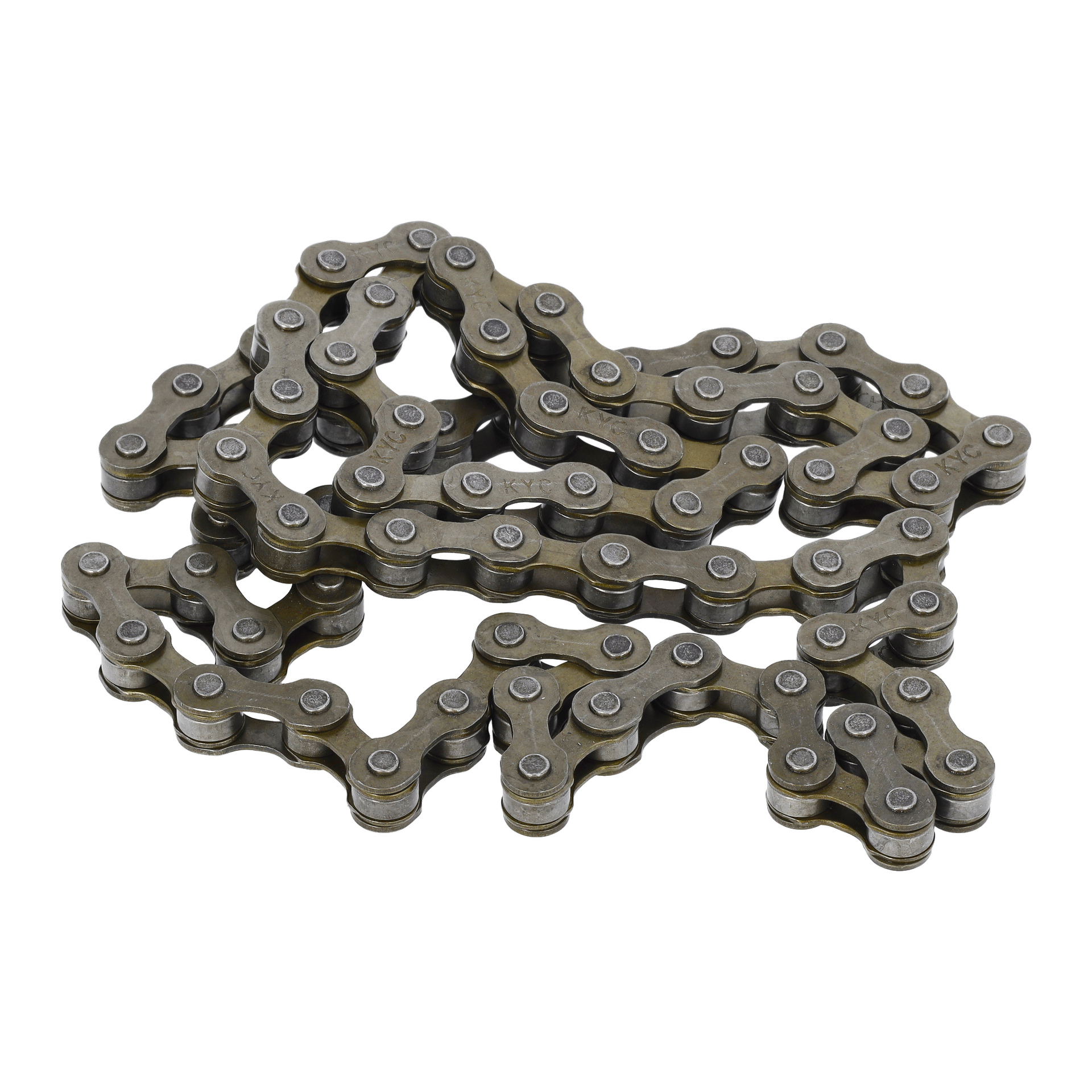 Chain F. Airbike 022383 är en spiralad metallcykelkedja med sammanlänkade länkar.