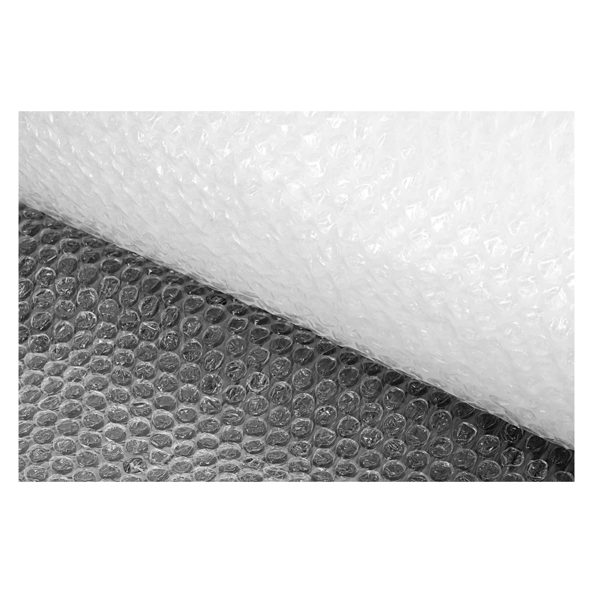 Lähikuvassa näkyy osittain rullattu Hard Head Bubble Wrap -rulla, joka korostaa sen kirkkaita muovikuplia, jotka on tarkoitettu pehmentämään ja suojaamaan herkkiä esineitä.