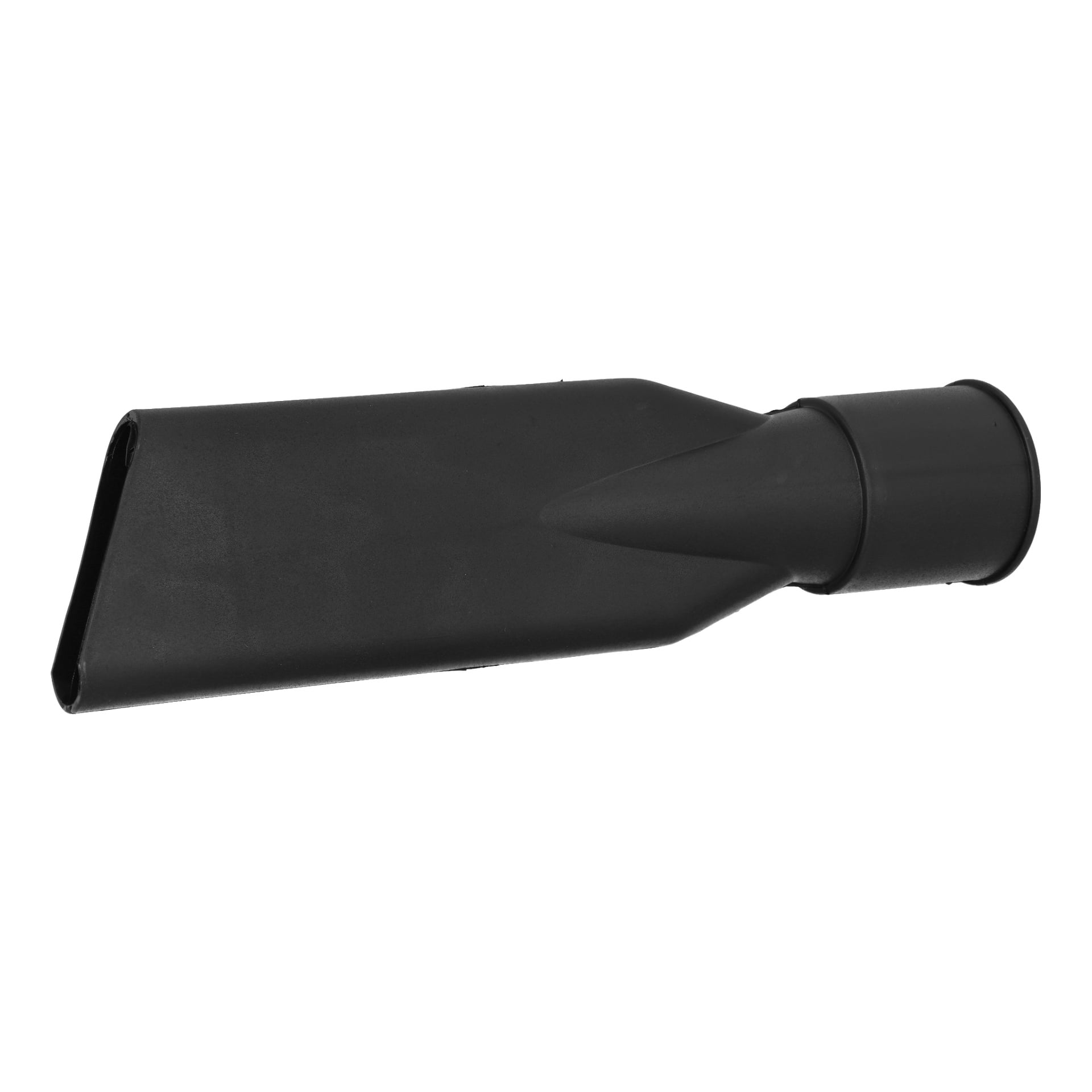 Crevice Nozzle F. 014123 är ett svart plastvakuumverktyg med ett platt, brett spets och en rund kopplingsände.