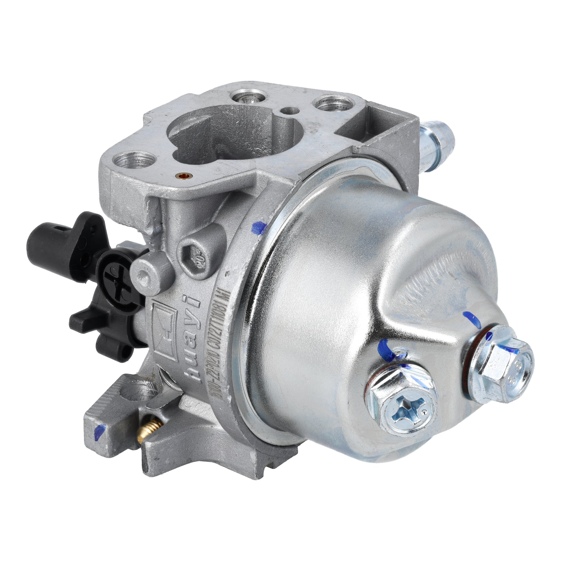 Närbild på Carburettor Cpl F. 014127, en cylindrisk metalldel med bultar och anslutningspunkter.