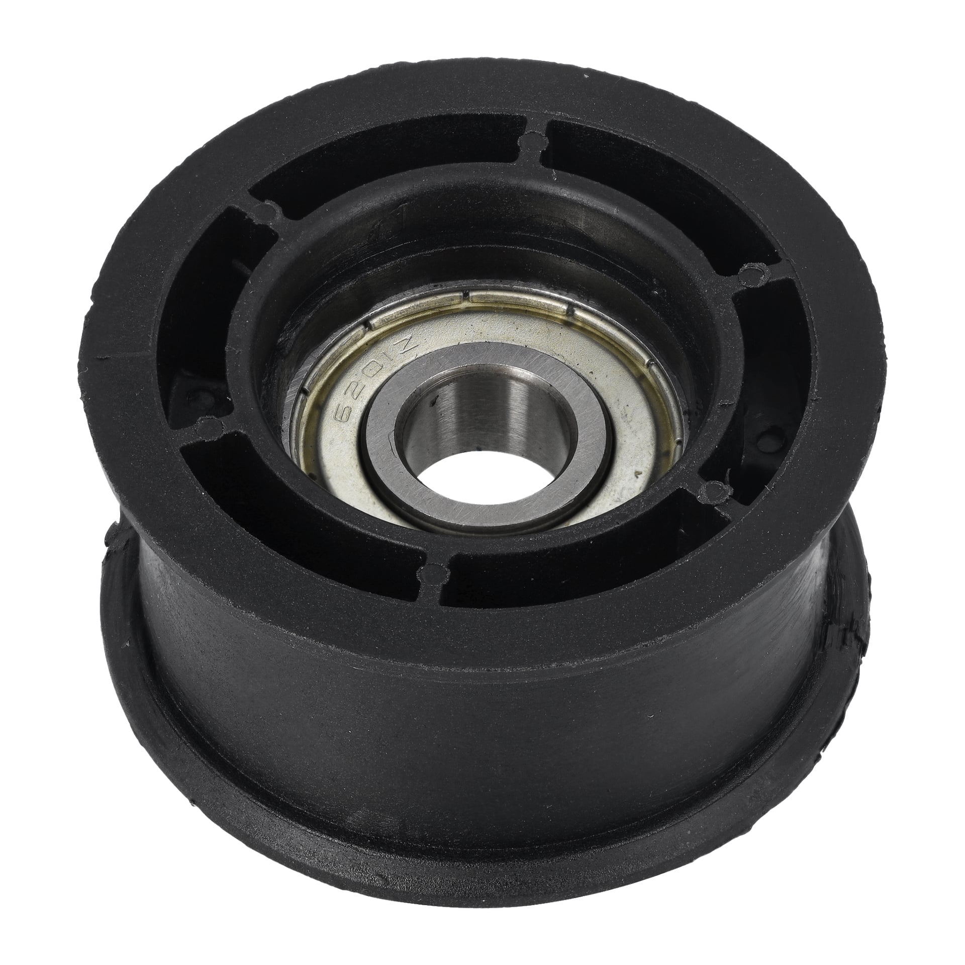Närbild av ett svart gummi- och metalllager märkt "6201Z", som används i Tension Pulley Dia. 48 Blower för mekaniskt eller bilbaserat bruk.