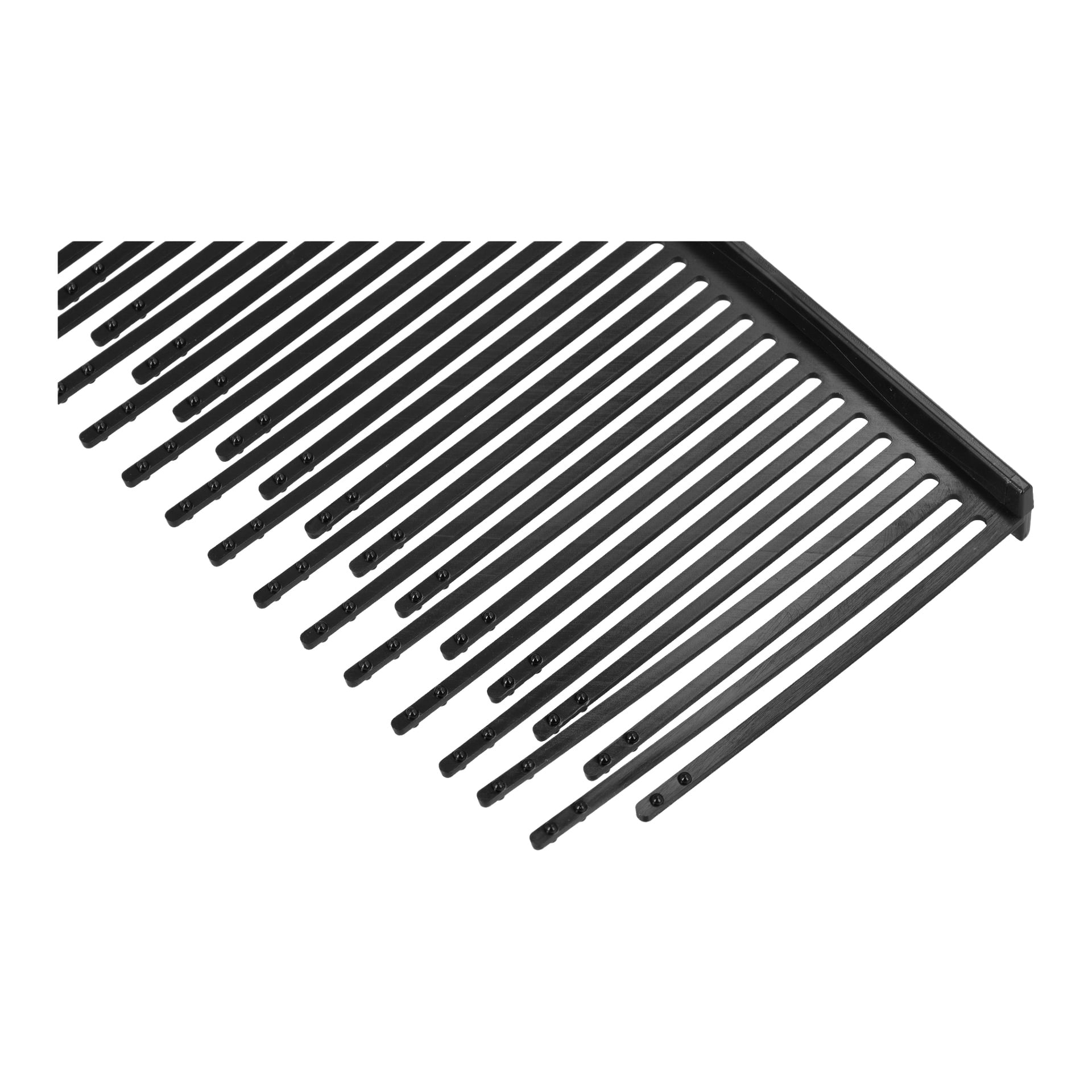 Zbliżenie na Brushs 3-Pack T. 022198, pokazujące plastikowy grzebień z szerokimi zębami ułożonymi po przekątnej.
