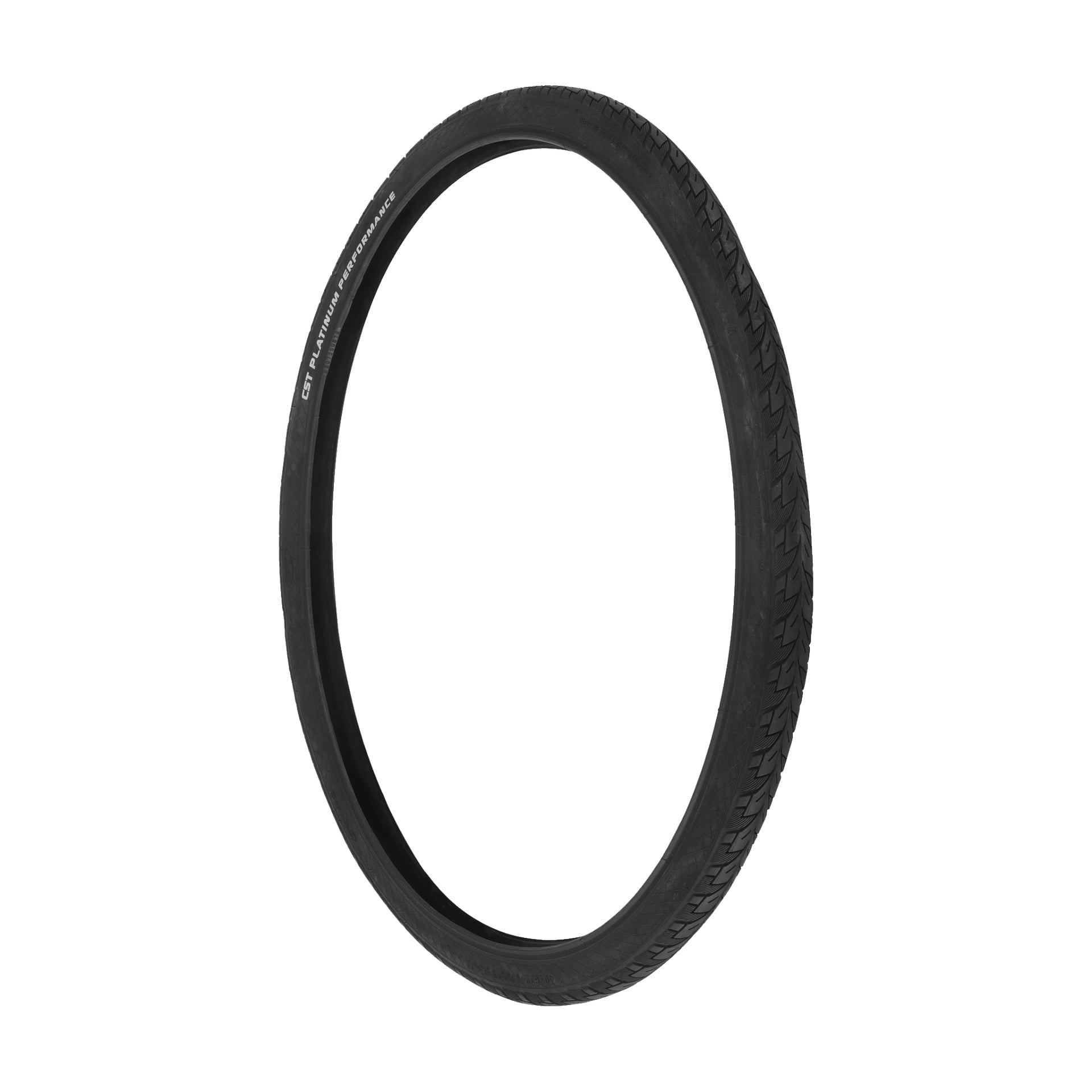 En svart elcykel med ett subtilt mönster står upprätt.