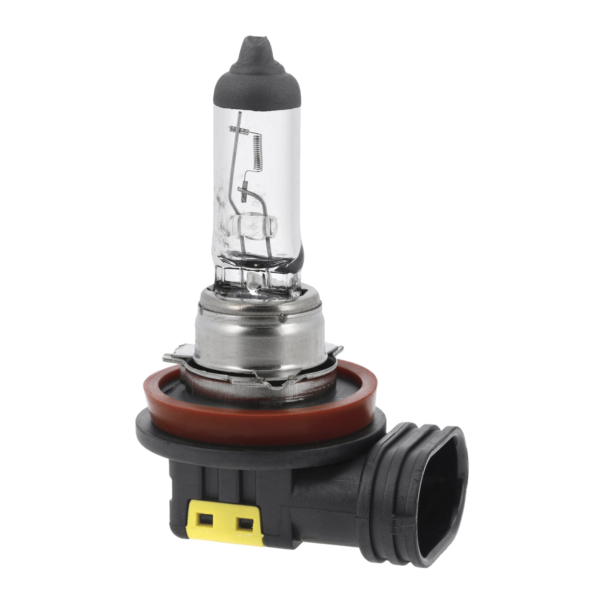 En närbild på en Hamron H8 Halogen-billampa med metallbas, gummipackning och svart plastkontakt.