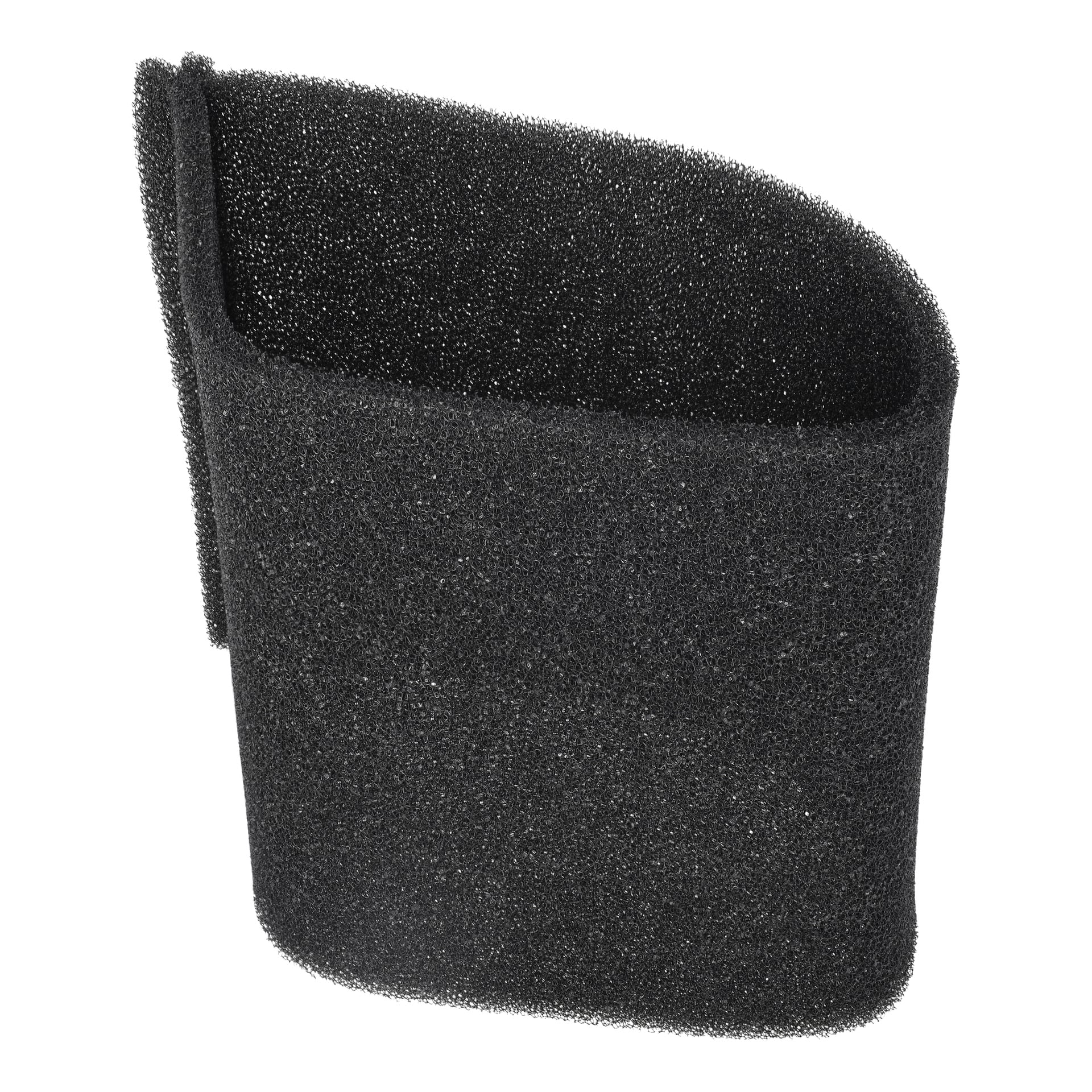 Filter F Motor F. 014123 to, porowata pianka otwarta o zaokrąglonych krawędziach i częściowo cylindrycznej formie, stojąca pionowo.