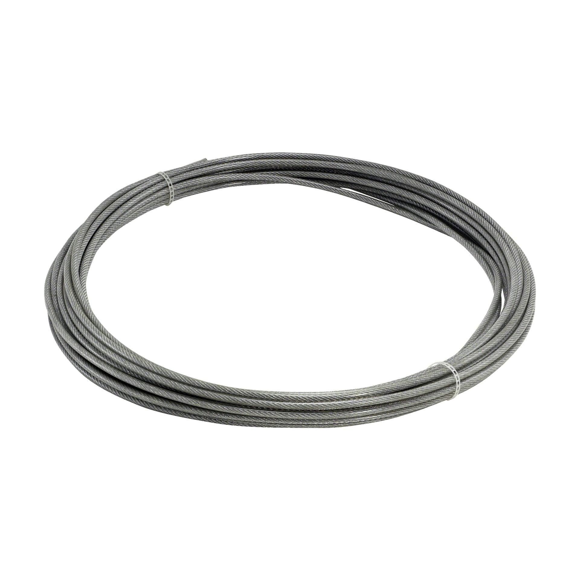 En sirkulært spole av Gunnebo Lifting Wire, holdt sammen av to trådbånd.