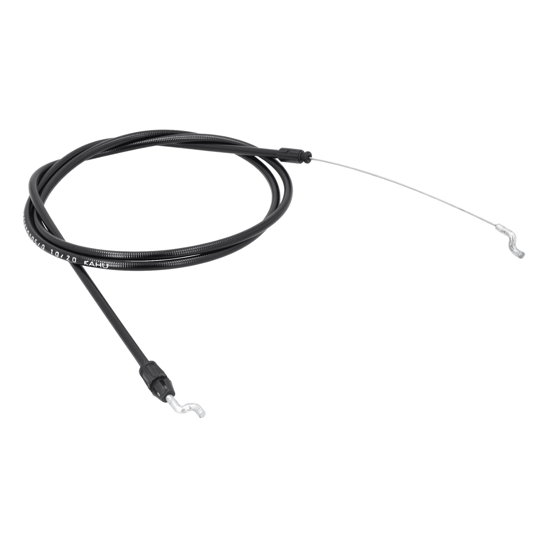 Deadman Grip Rope är en svart, spiralad kabel med metallkrokar och exponerad tråd i båda ändar, löst slingrad.
