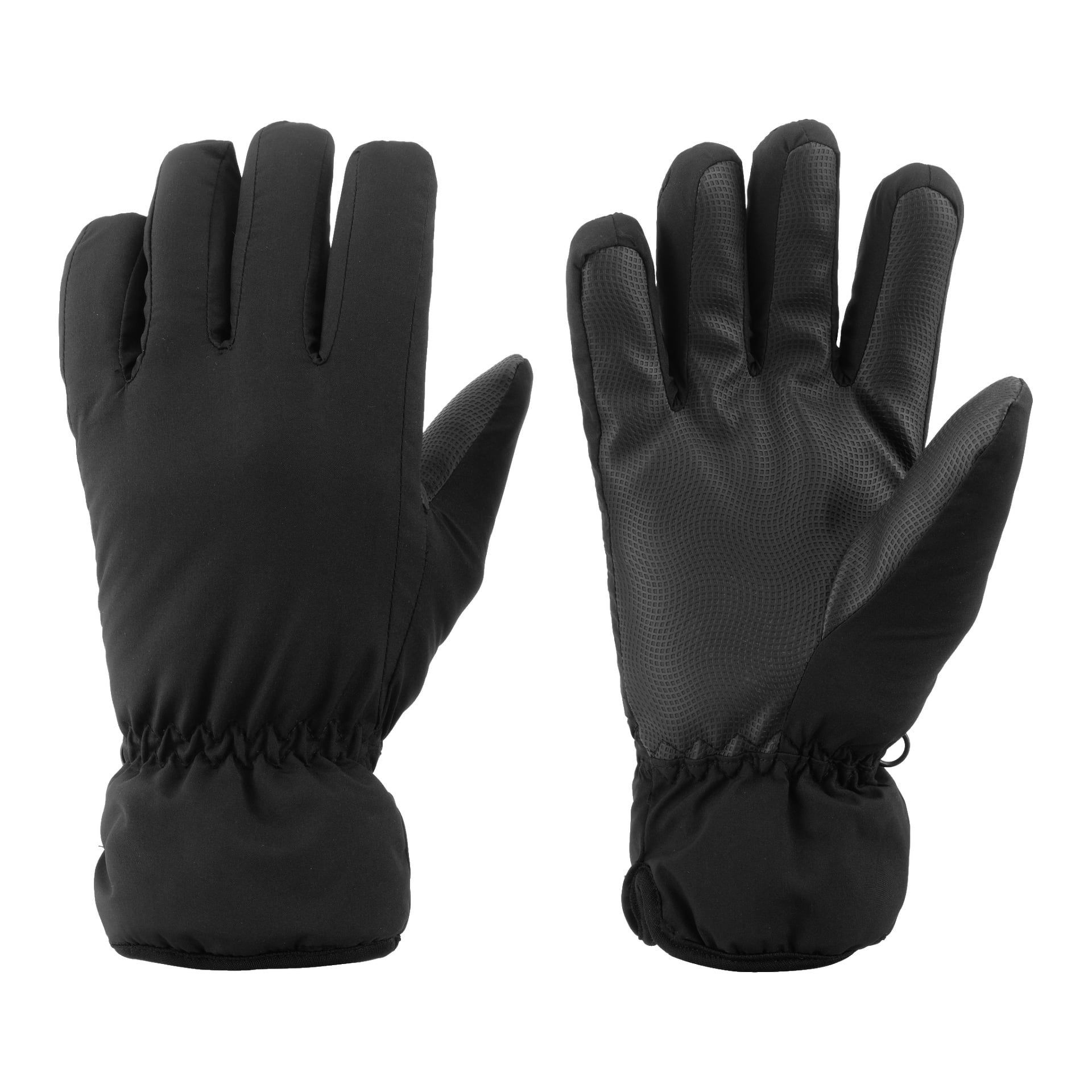 Zwei Kayoba Outdoor Softshell-Handschuhe werden gezeigt, einer mit der Handfläche nach oben und der andere nach unten, wodurch ihre elastischen Handgelenke und strukturierten Griffflächen hervorgehoben werden.