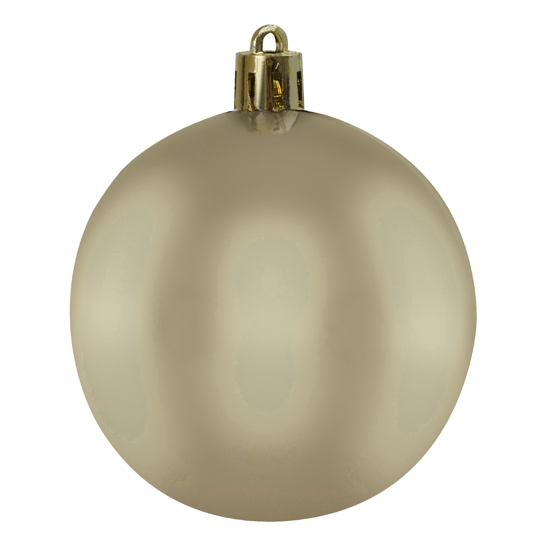 EKVIP Christmas tree balls 3-pack innehåller glänsande, metalliska guldfärgade runda prydnader med guldkorkor.