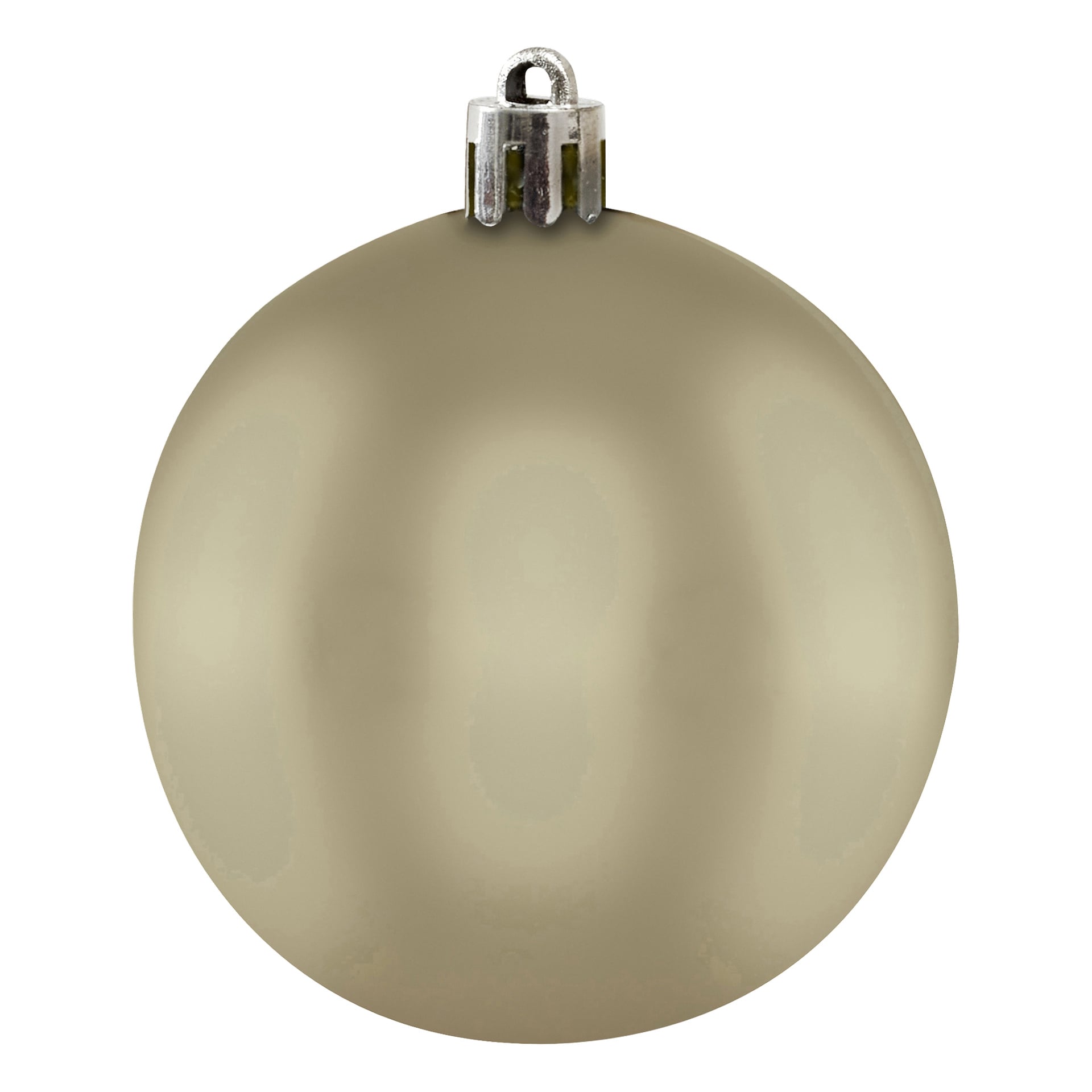 En matt guldprydnad med en silverhatt från "EKVIP Christmas tree balls 20 pack".