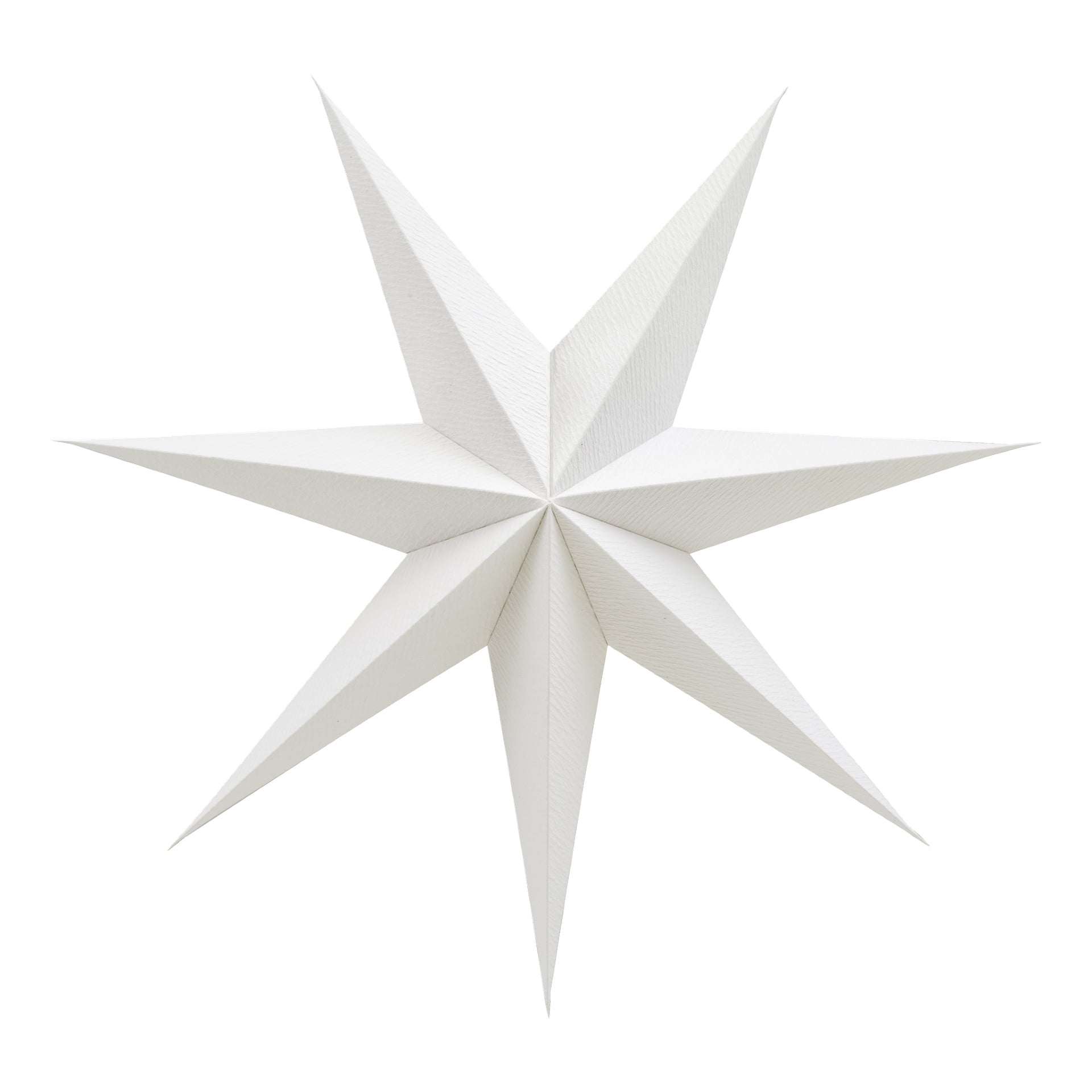 EKVIP:n White Advent Star esittää terävää, symmetristä kahdeksan pisteen muotoa teksturoidulla viimeistelyllä.
