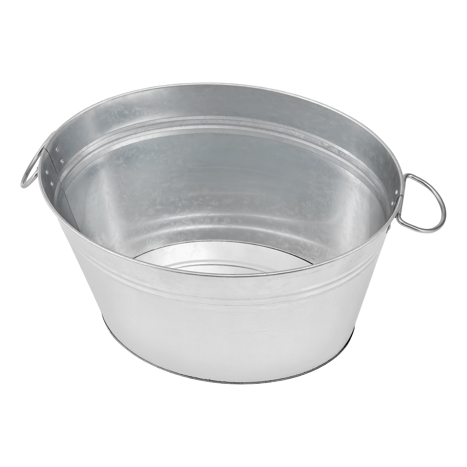 Wanna Hard Head Zinc to pusty, duży metalowy owalny zestaw z dwoma bocznymi uchwytami i polerowaną, refleksyjną powierzchnią.