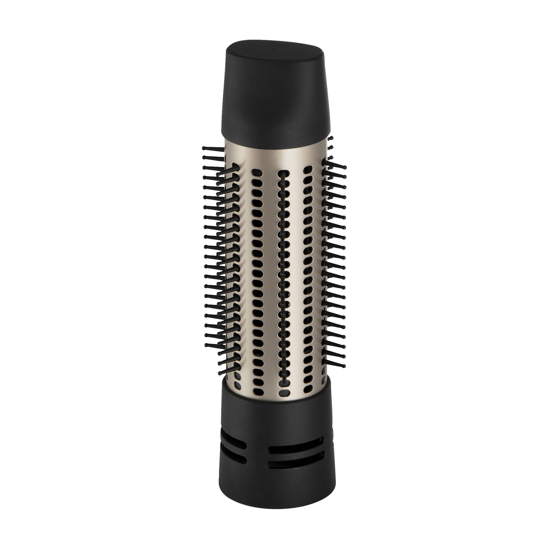 Remington Hot Air Brush Blow Dry & Style AS7500 har en cylindrisk metallpipa, svarta borst och svarta plaständar.