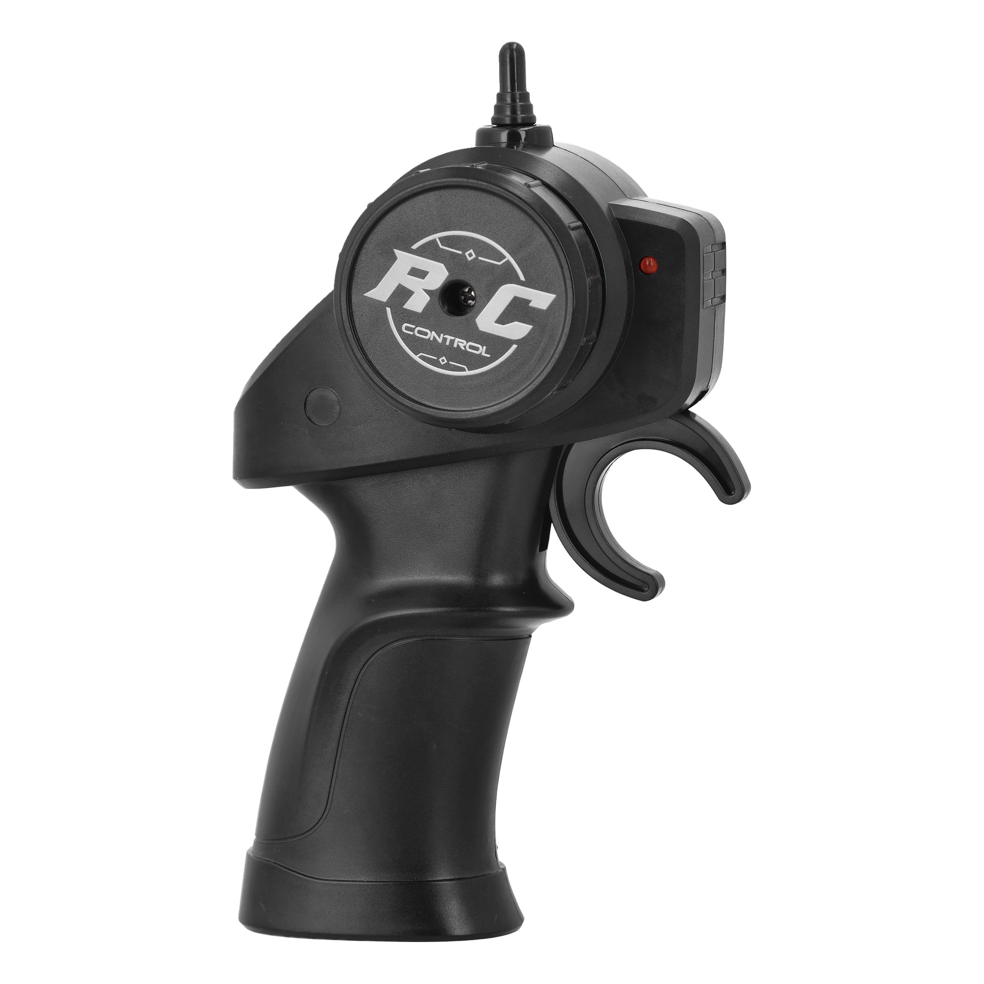 Das Kayoba RC Car verfügt über einen schwarzen Sender mit großem rundem Drehknopf, Trigger und kurzer Antenne für präzise Steuerung.