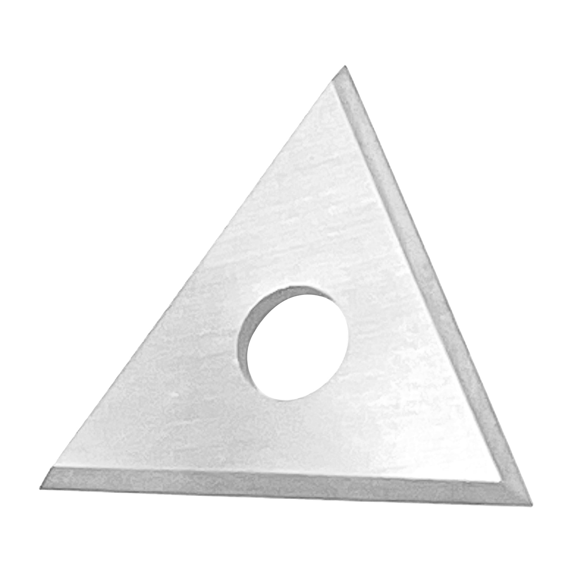 Die Hard Head Triangular Profile Scraper-Blätter (2-Pack) sind metallisch mit einem zentralen Loch.