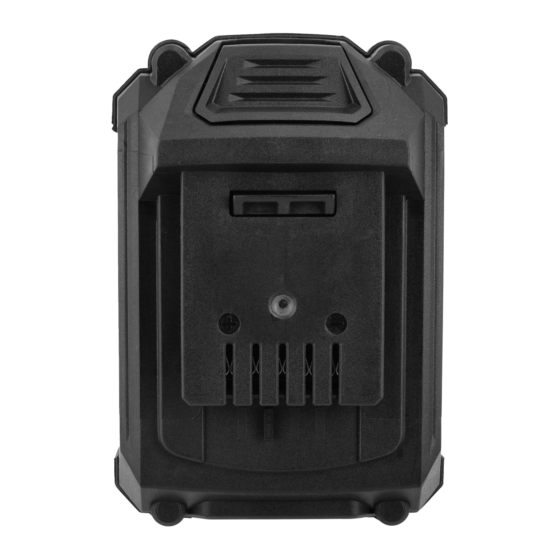 Widok z tyłu baterii Meec Tools Multiseries BA-18V Home 530: prostokątna obudowa, szczeliny wentylacyjne, otwór centralny, dwa otwory na śruby.