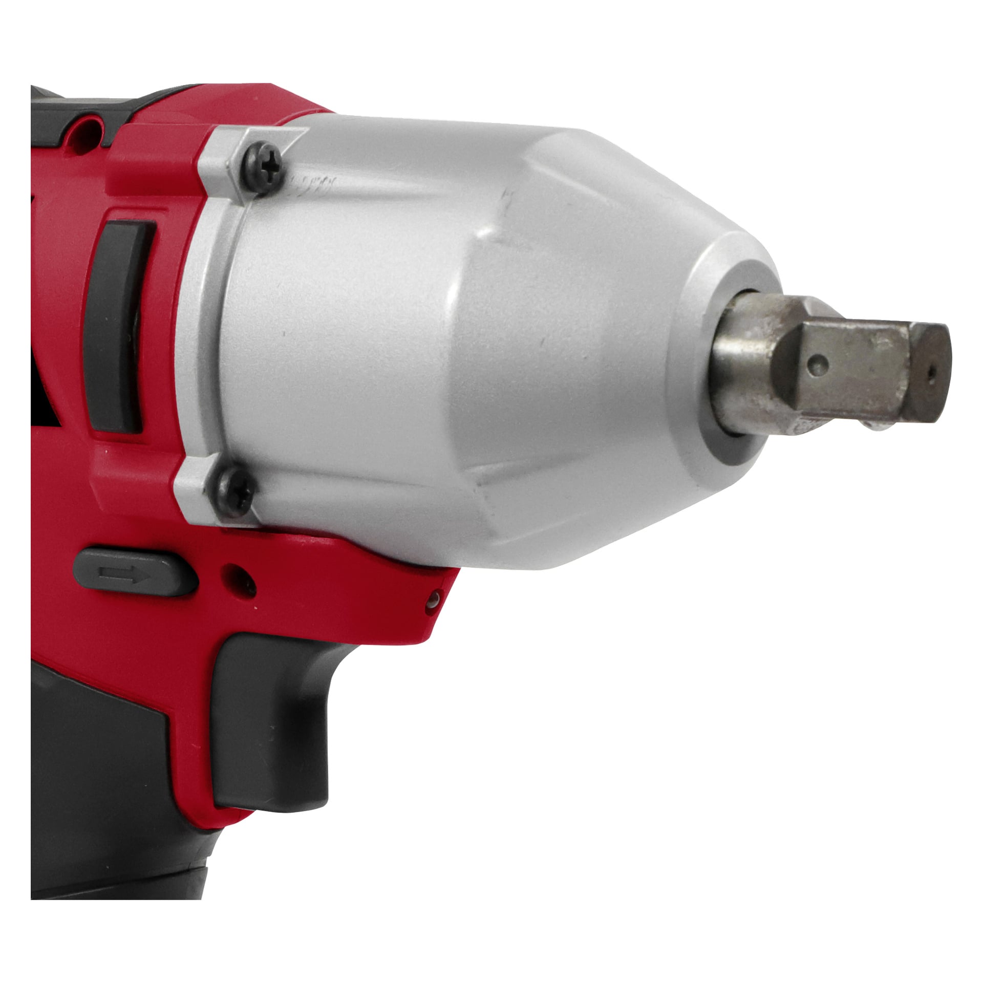 Närbild av Meec Tools Multiseries IW-18V EASY 100 slagnyckel med rött och svart handtag och silverfärgad metallfront.