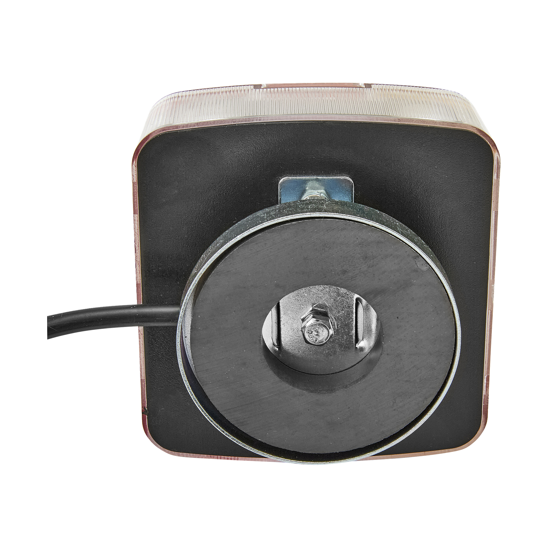 Zbliżenie na zestaw lamp Hamron Magnetic Lamp Set LED zawiera czarną obudowę, metalowy uchwyt montażowy, centralny śrub, okablowanie i detale soczewek.