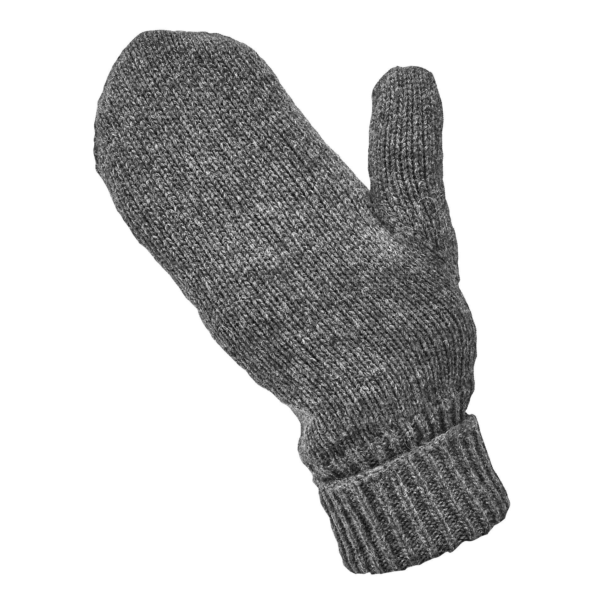 Ein einzelner grauer Kayoba Outdoor-Handschuh mit geripptem Ärmel wird ausgestellt.