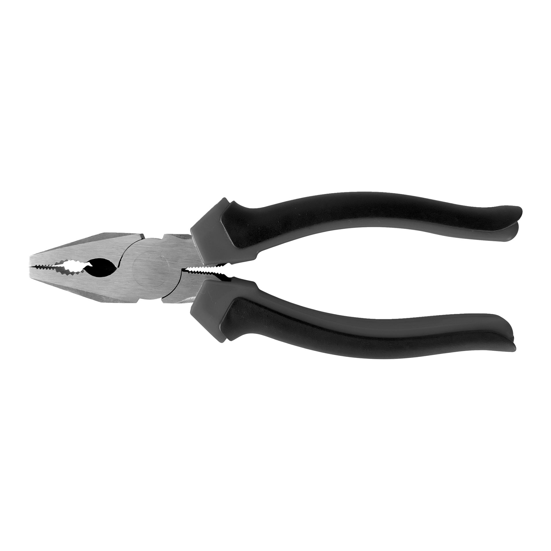 Ett par Meec Tools Combination-tänger med svarta böjda handtag och öppna käftar som visade en texturerad greppyta.
