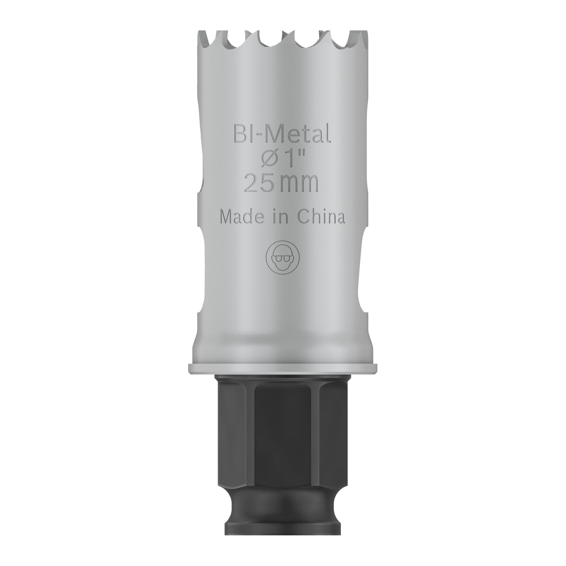 Bosch Pro Hole Saw BIM Power Change med tandad kant, sexkantad bas, bimetallkonstruktion, 25 mm i diameter, tillverkad i Kina.