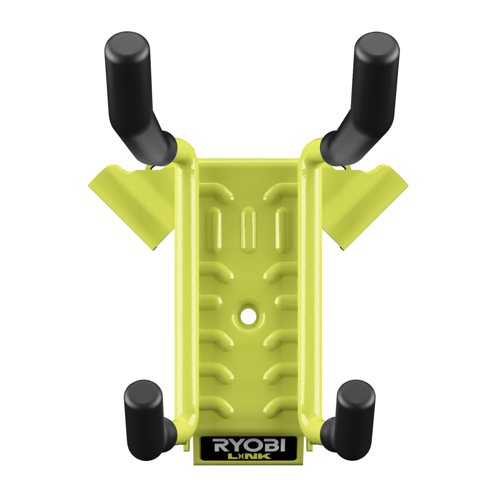 Ryobi LINK RSLW810 Double Hook har fyra U-formade, svartlockade krokar för att organisera och förvara verktyg eller utrustning.