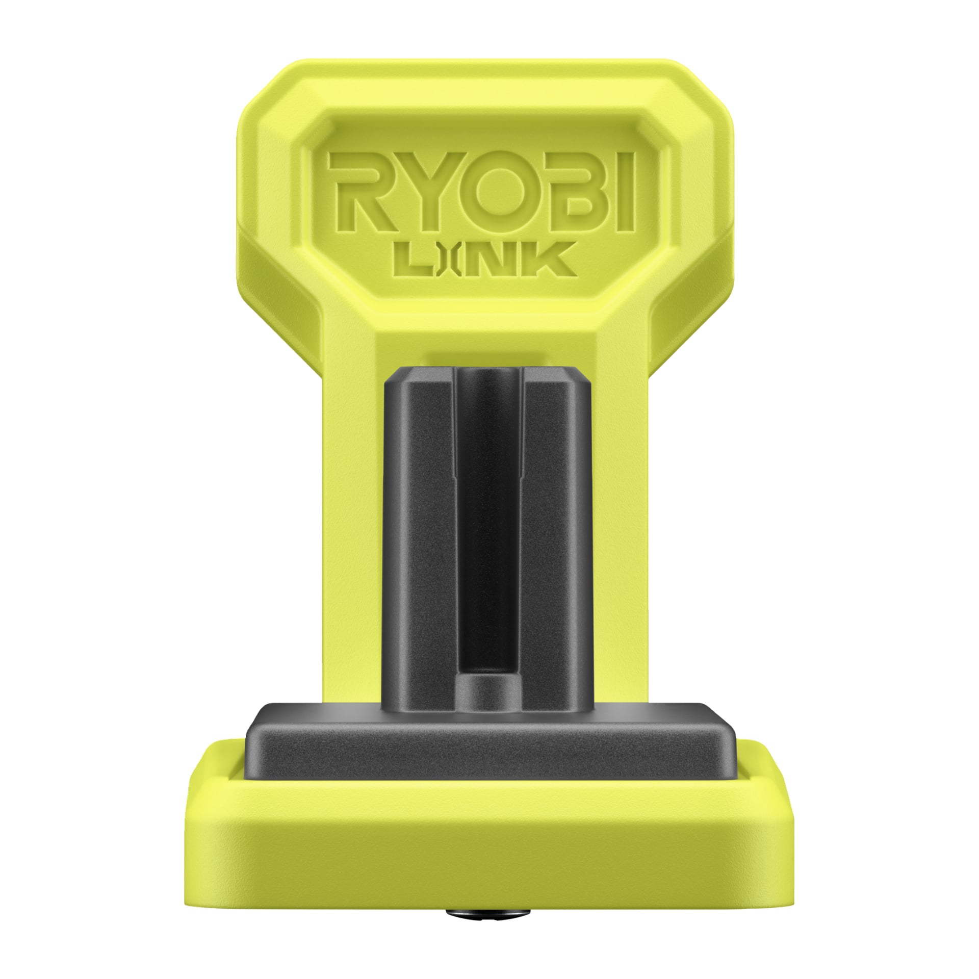 Ryobi Tool holder LINK RSLW817 i gult og svart, Ryobi Link-logo øverst. Ideell for veggmontering og organisering av ONE+ verktøy.