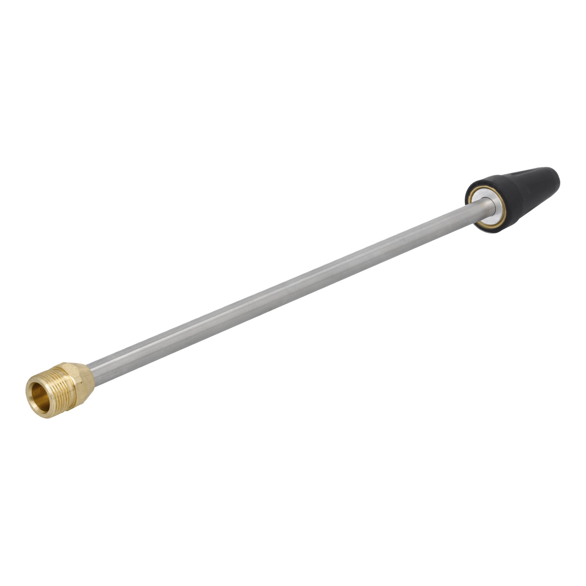 Turbo Lance med munstycke är en metallpinne med en mässingsgängad ände och ett svart gummimunstycke på motsatt sida.