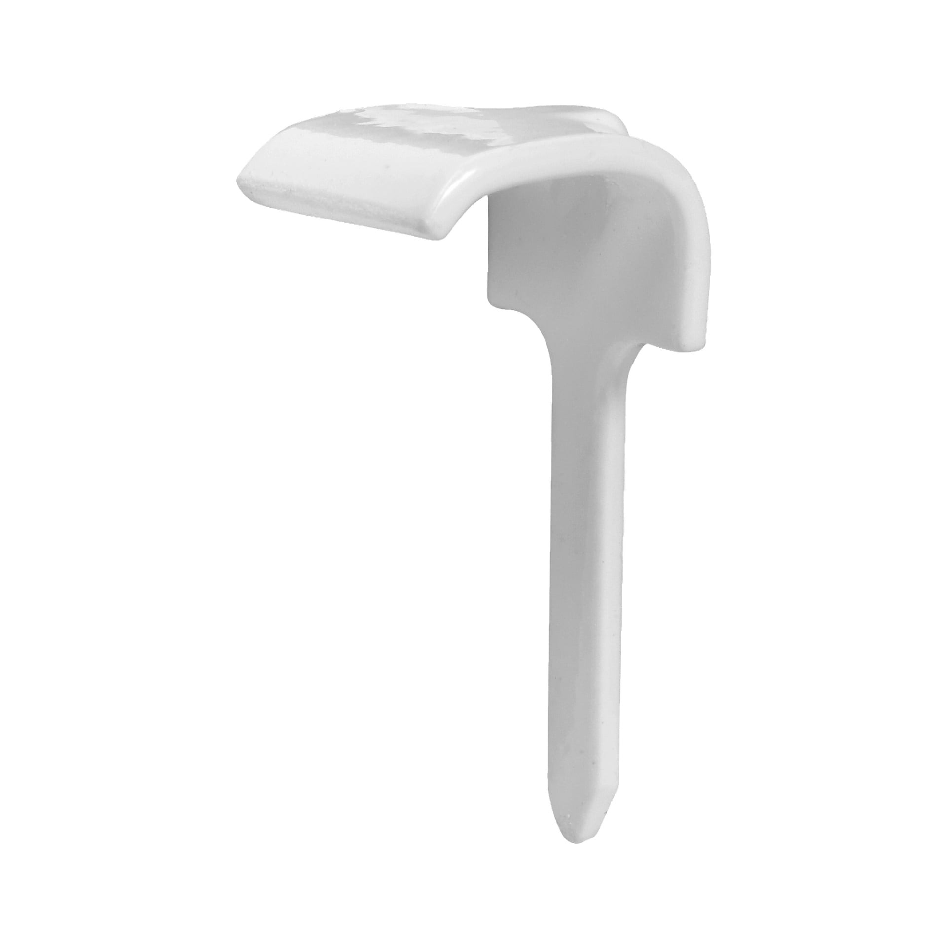 Letti-kabelklips er minimalistiske hvite plastkroker på veggen med flat topp og en rettvinklet støttearm, designet for pen vegg- eller overflatefesting.