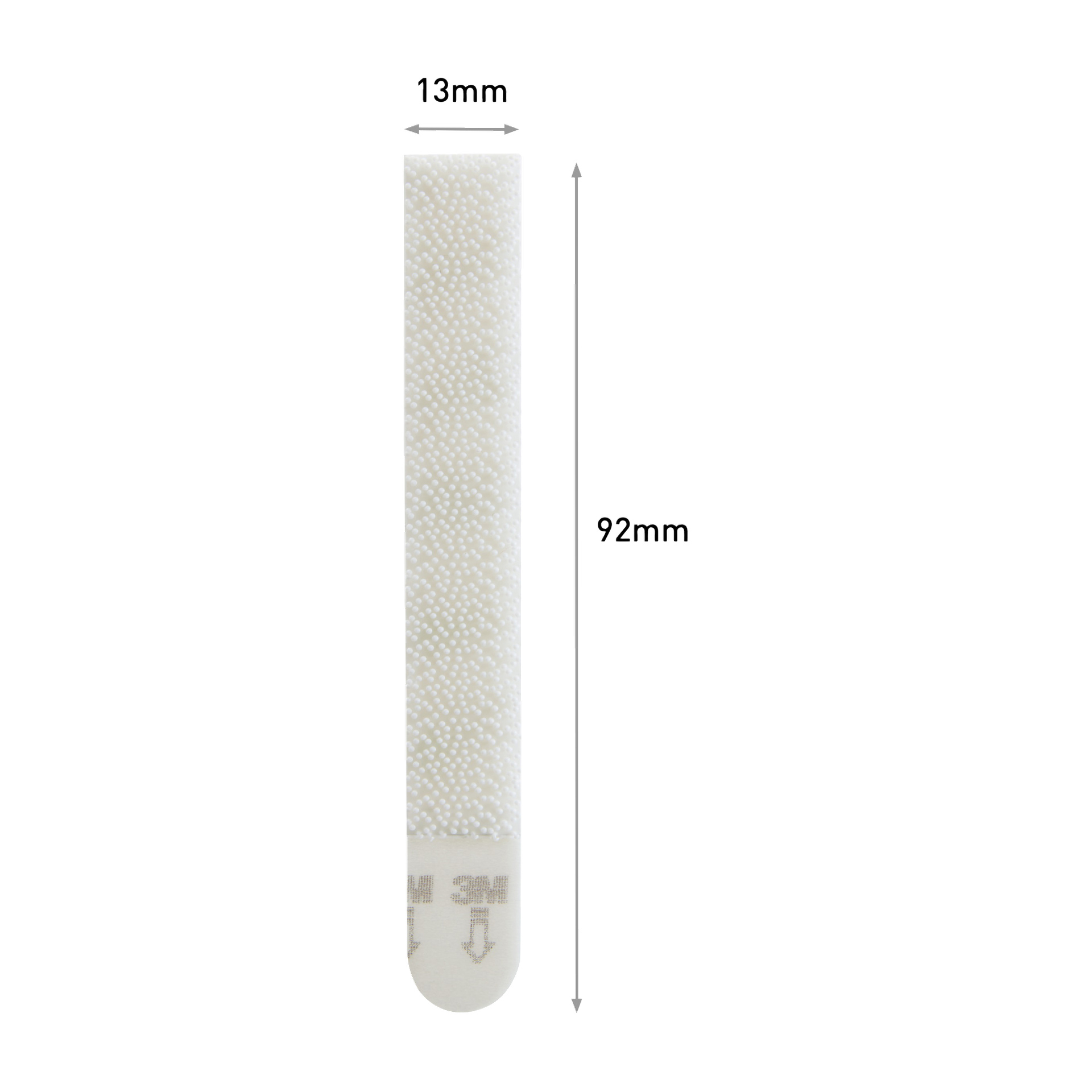 Command Self-adhesive Narrow Picture Hanging Strips (4 par), 92 mm x 13 mm, vist med merkede piler som fremhever teksturen.