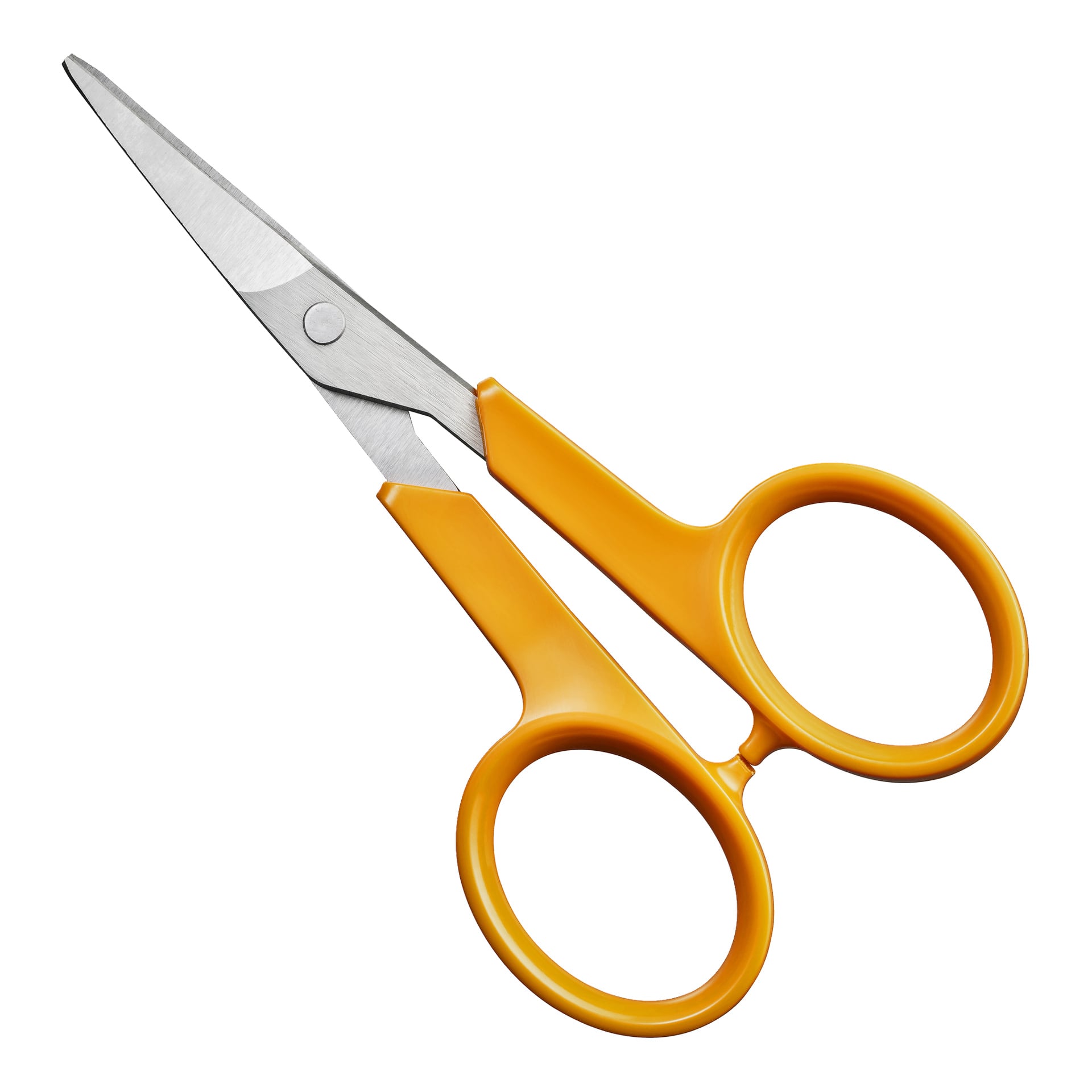 Fiskars Nail Scissors Classic med rette rustfrie stålblader og gule håndtak.