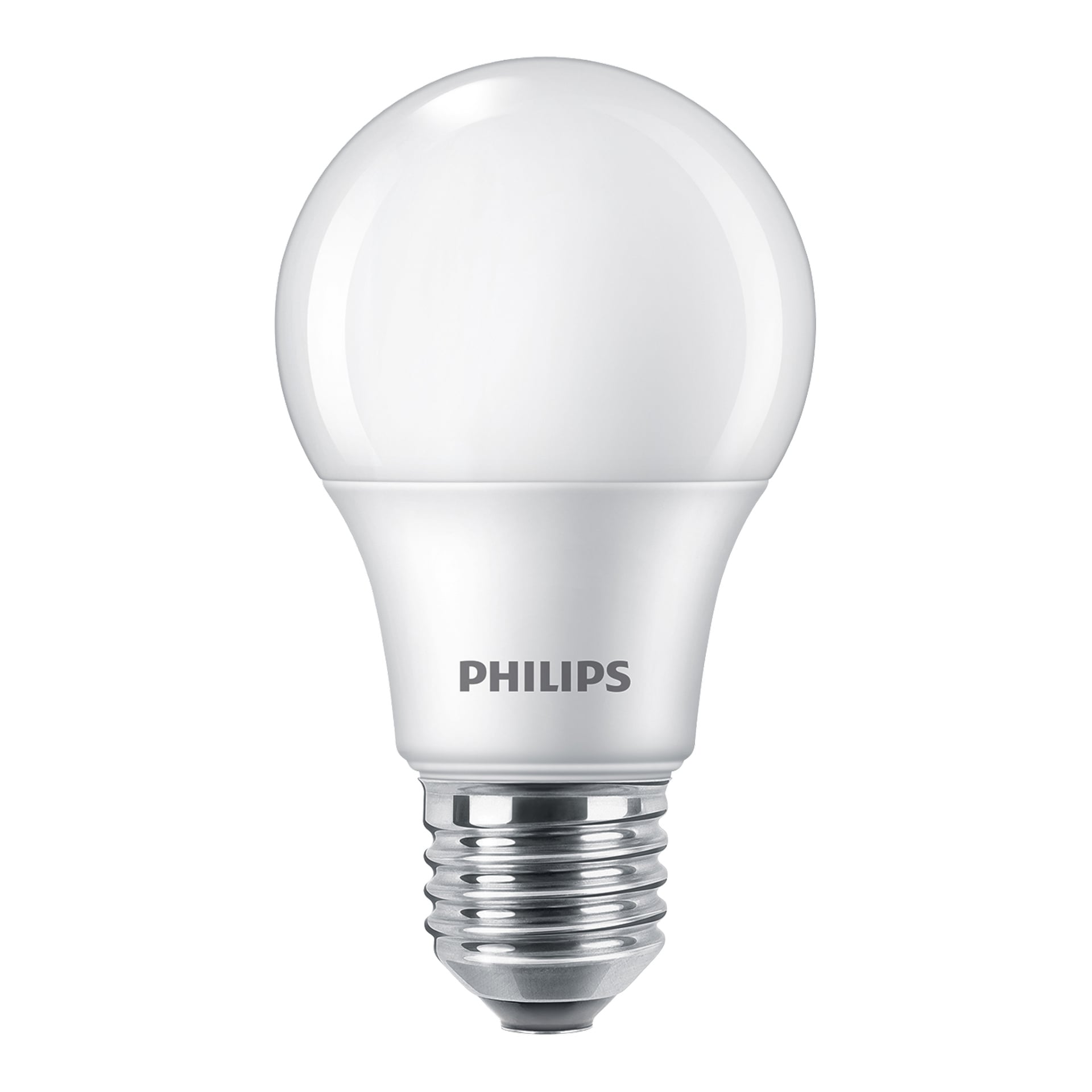 6-pack Philips Normal lamplampor med LED-lampor med standard skruvsocklar och frostade vita glaskulor, som visar Philips-logotypen.