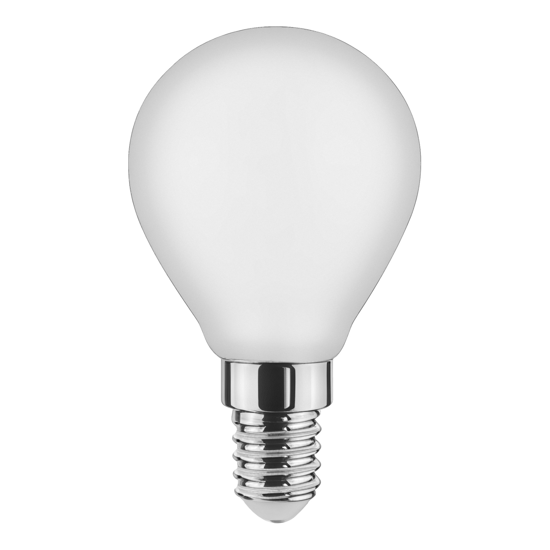 Anslut Globe LED-lampa med en frostad rund form och metallisk skruvbas.