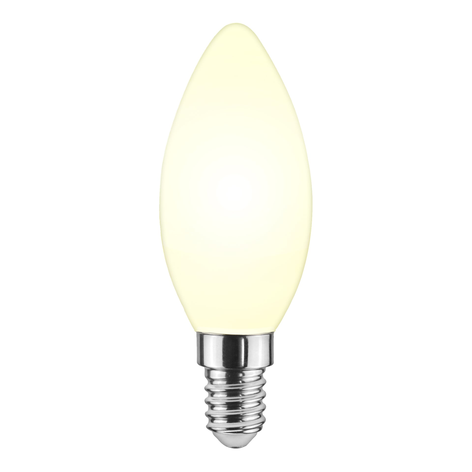 Anslut dimbar ljuskrona LED-lampa med ljusformad design och silverfärgad skruvbas.