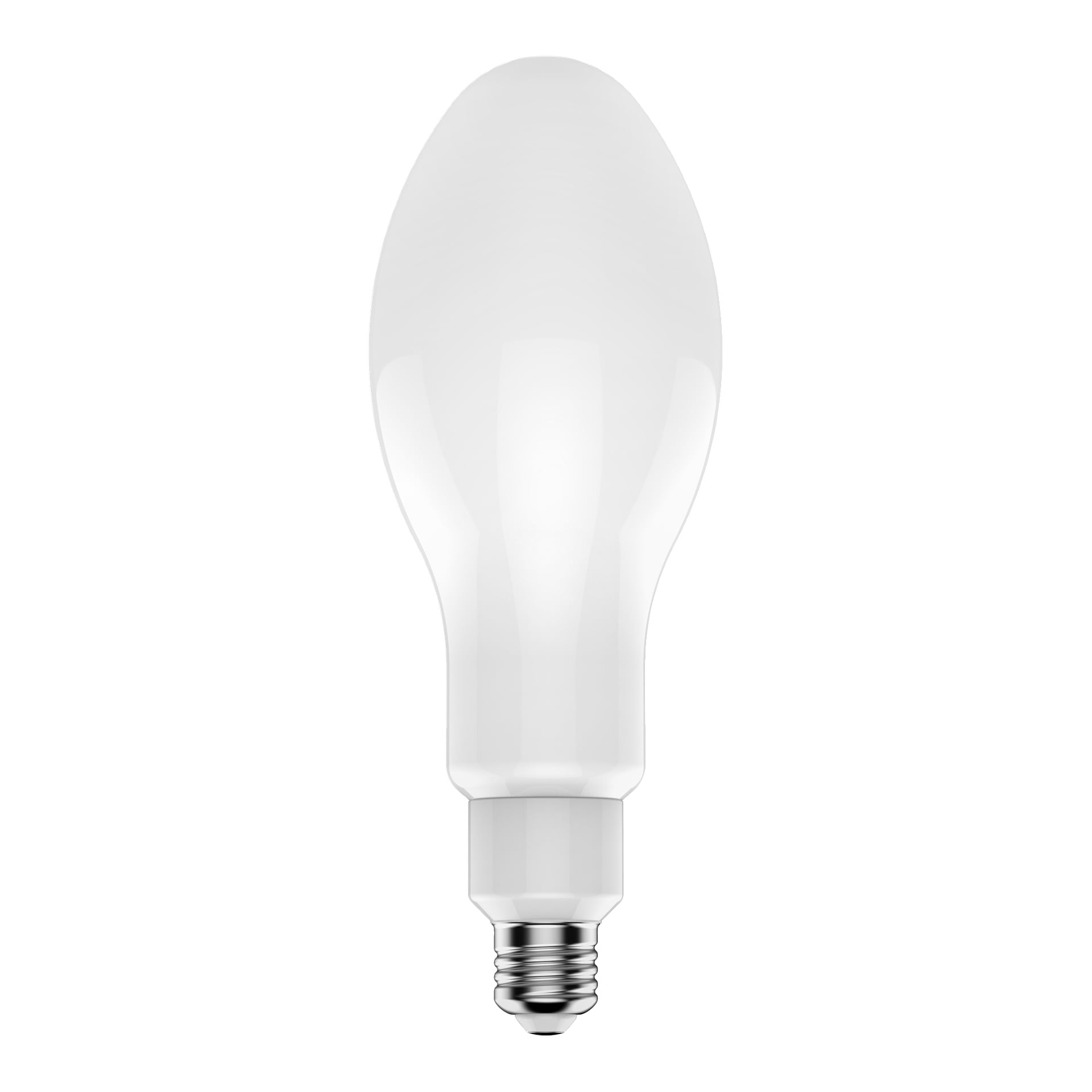 Anslut Yard-lampen Olive LED har en blank, hvit avlang pære med en glatt finish og en metallisk skruebase.