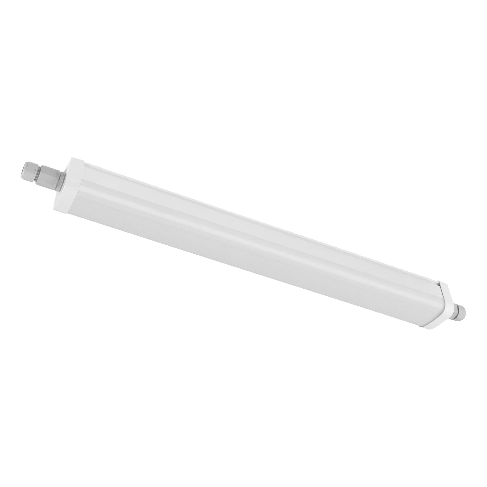 Die Anslut LED-Lampe, eine rechteckige weiße Leuchte mit abgetrennten Enden, ist schräg abgebildet.