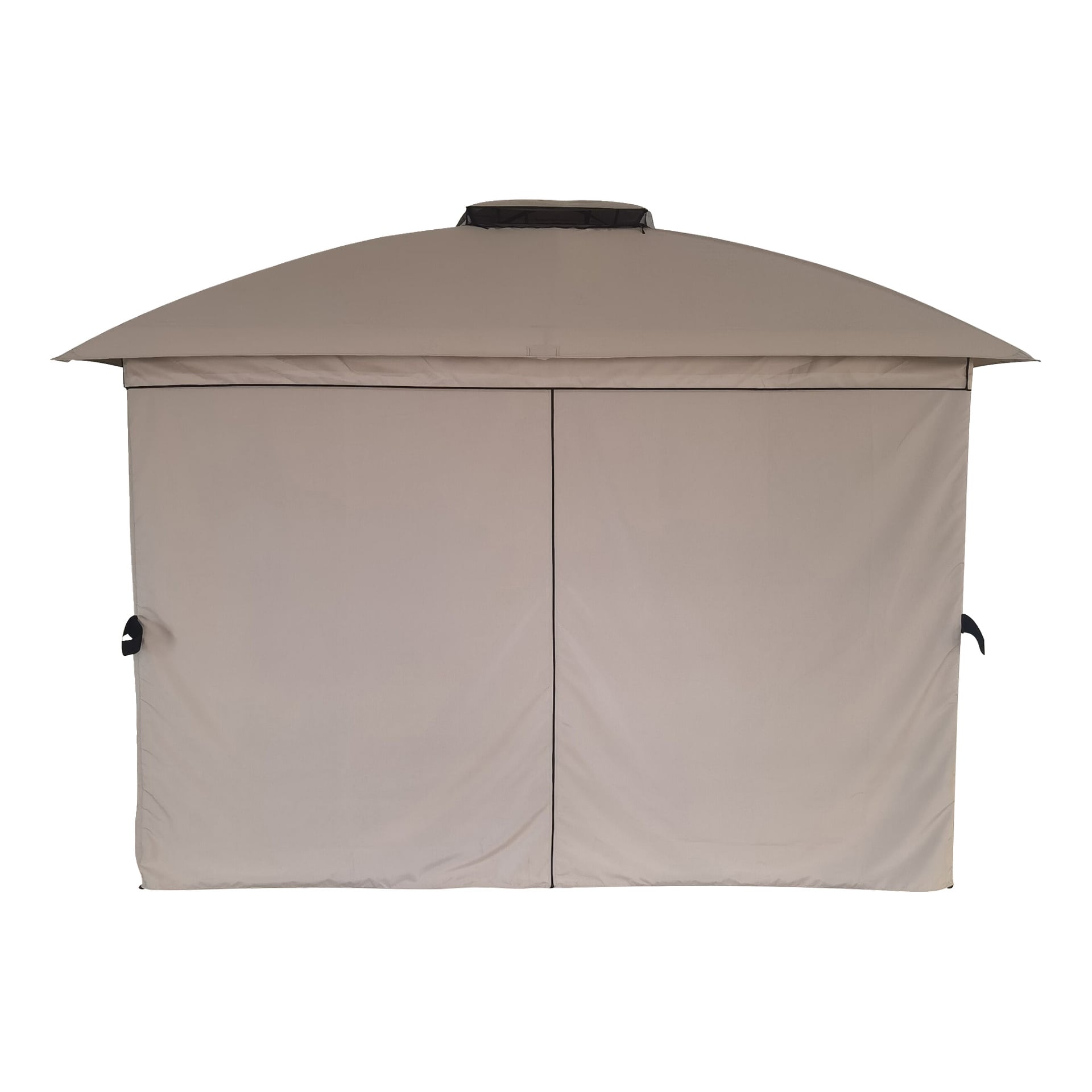 EKVIP Gazebo-tältset med 5 beige dragkedjepaneler, ventilerad baldakin och svarta handtag. Visas helt stängd.