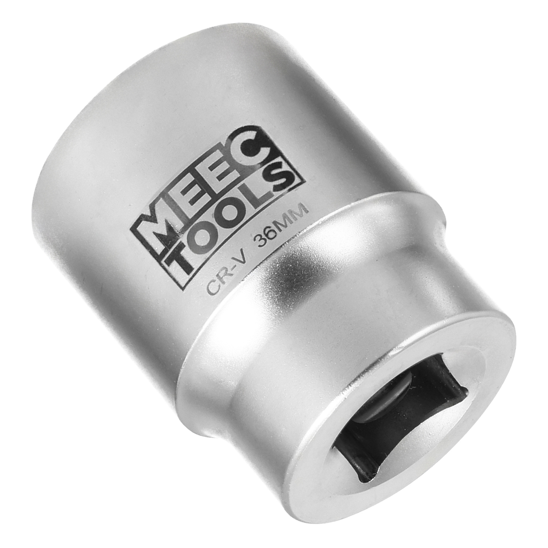 En 36 mm metallhylsa från Meec Tools, märkt "MEEC TOOLS CR-V 36MM," med en fyrkantig drivöppning.