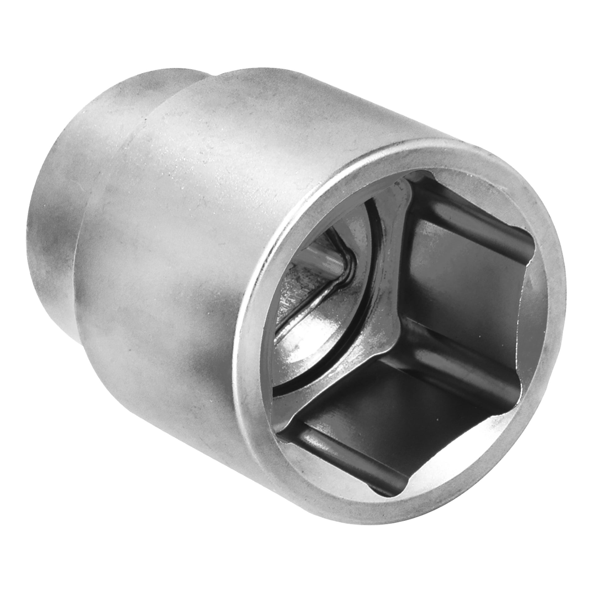 Närbild på Meec Tools Socket som visar dess silverfärgade hexagonala form, tydliga inre åsar och blanka metallyta.