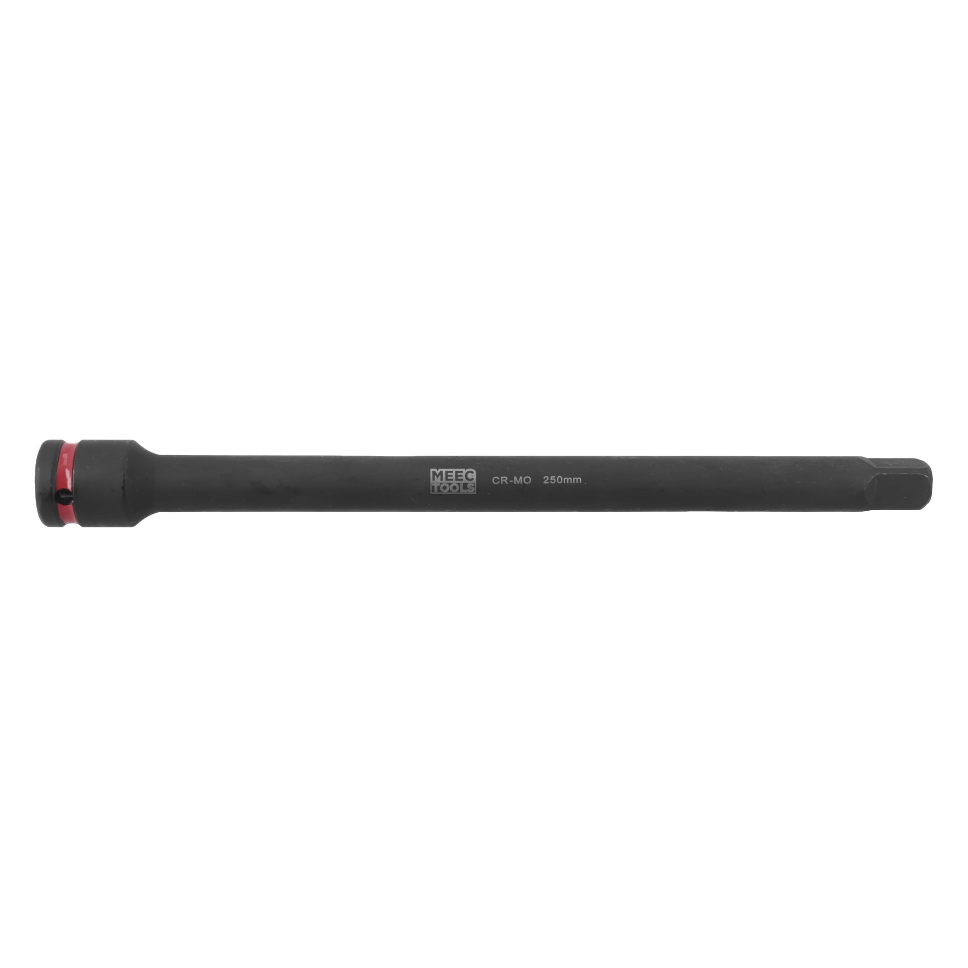 przedłużacz oznaczony jako MEE TOOLS CR-MO 255mm, z czerwonym pierścieniem na jednym końcu i napędem sześciokątnym na drugim.