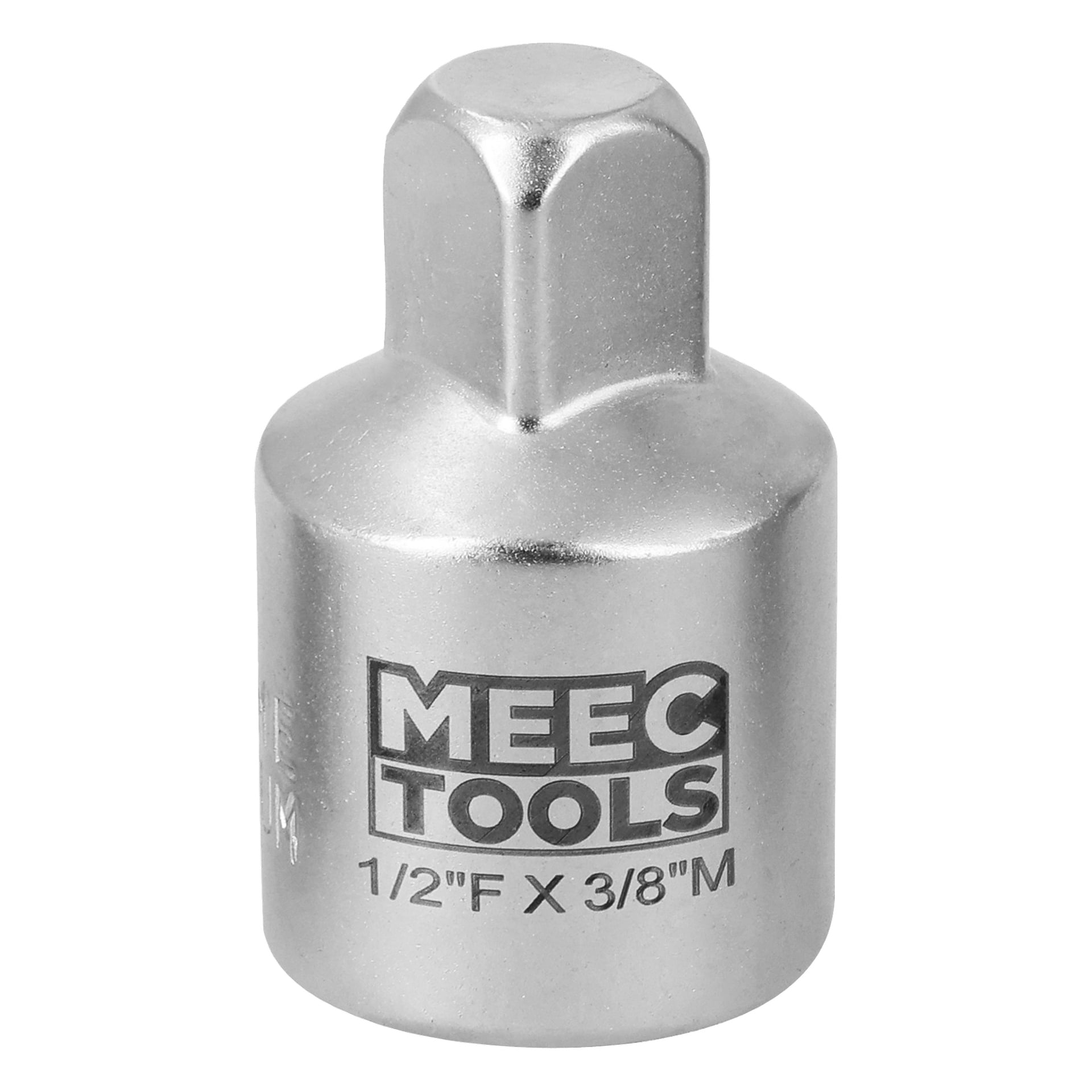 En Meec Tools Reducer som visar 1/2F x 3/8M-etiketten och varumärket.